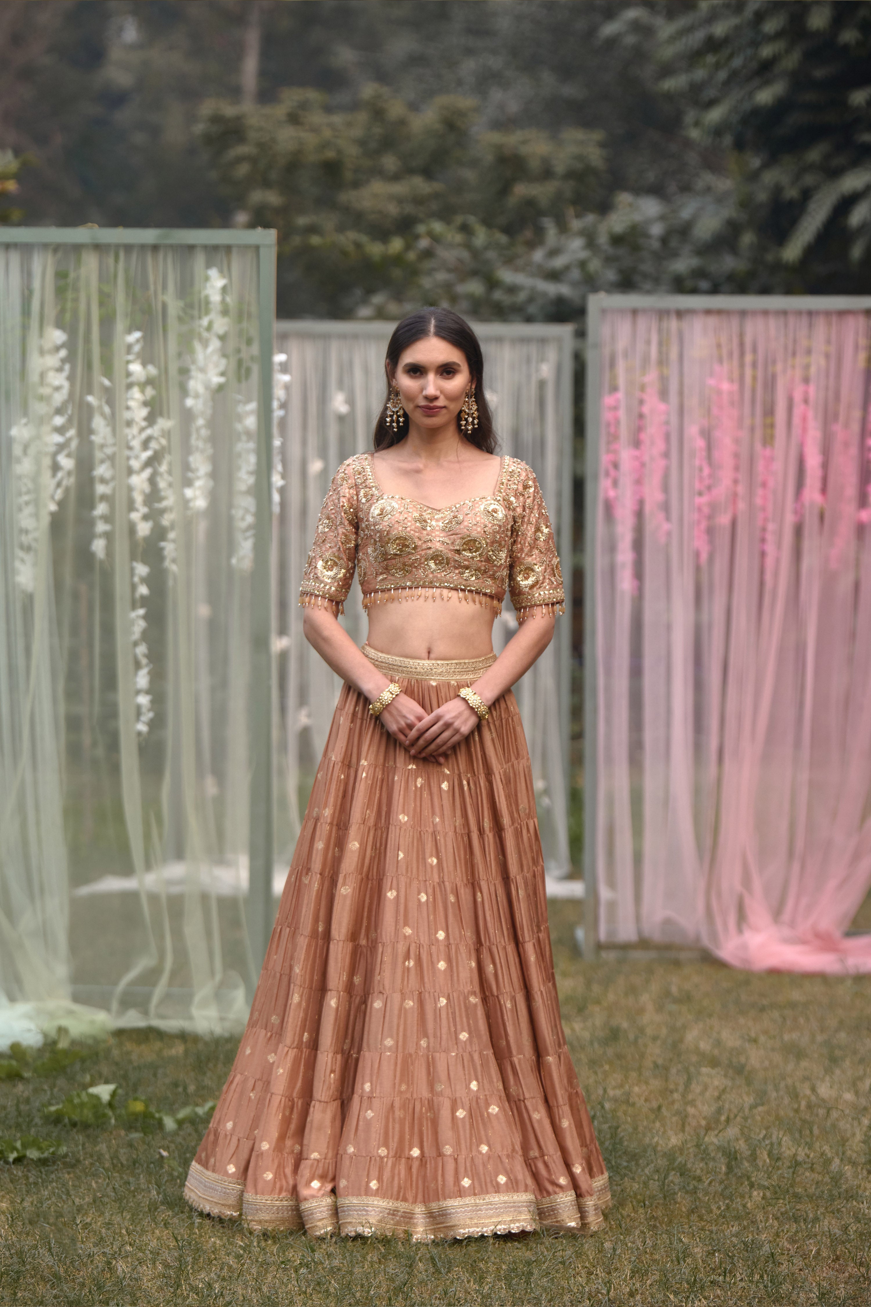 Neutral Pink Lehenga Set