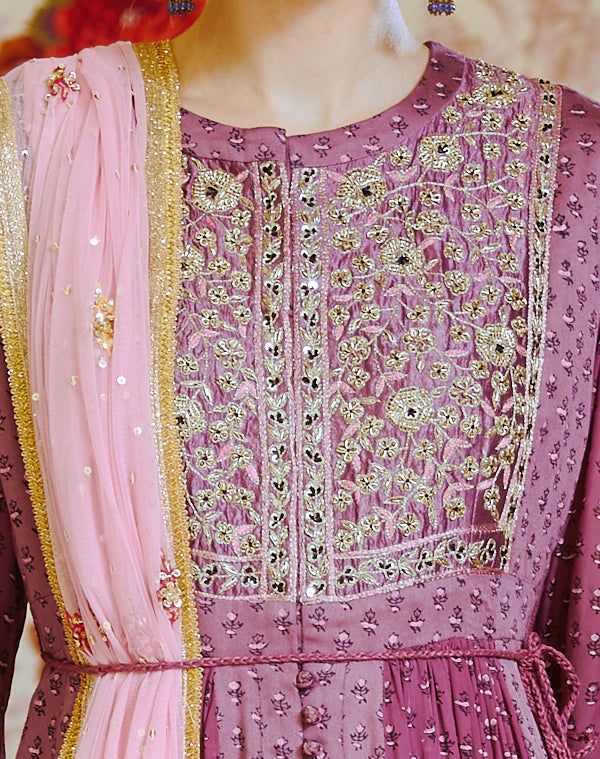 Light Mauve Anarkali Set
