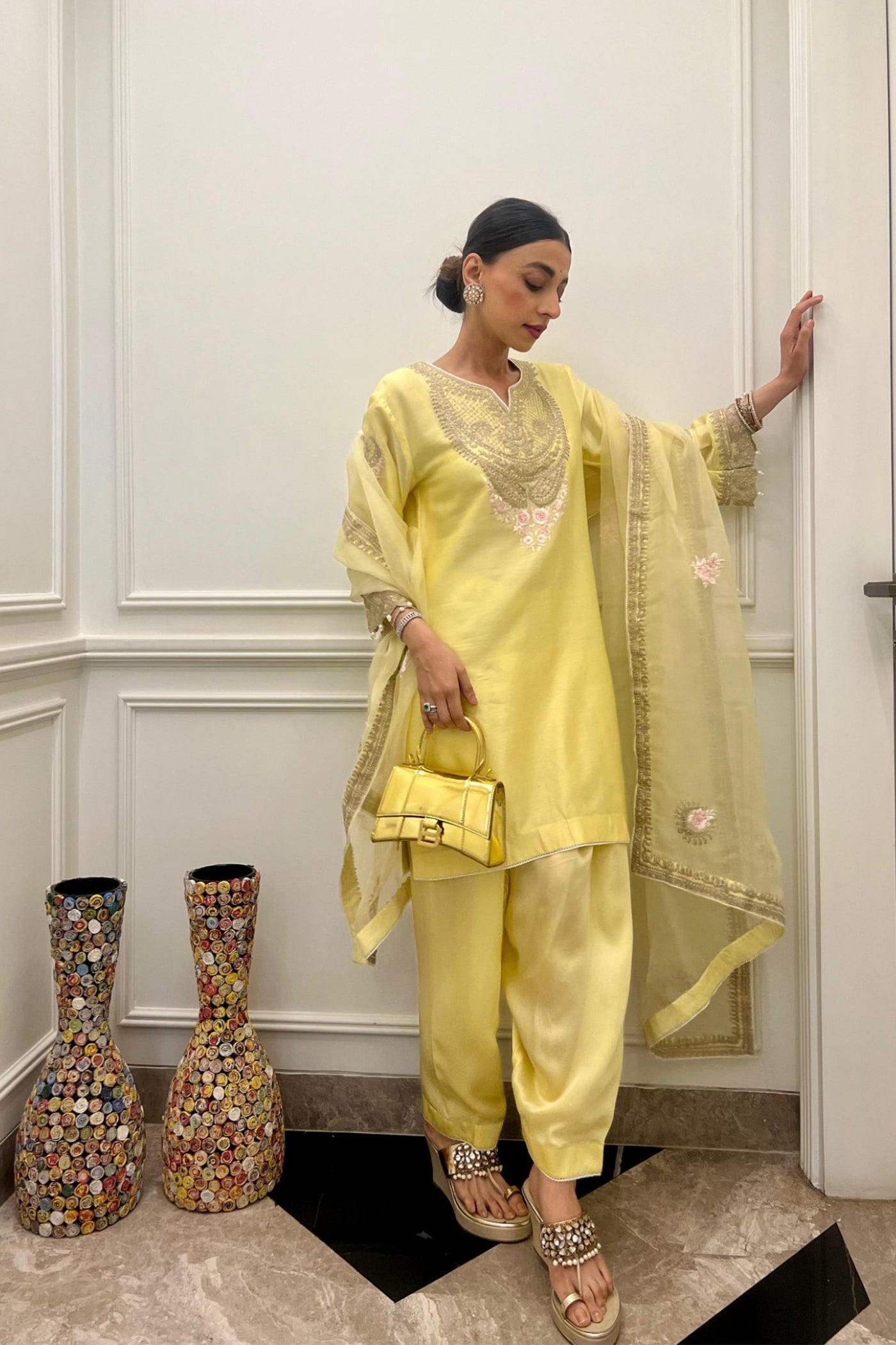Mehak Jain in Ashira Lemon Yellow- Kurta , Salwar with Dupatta
