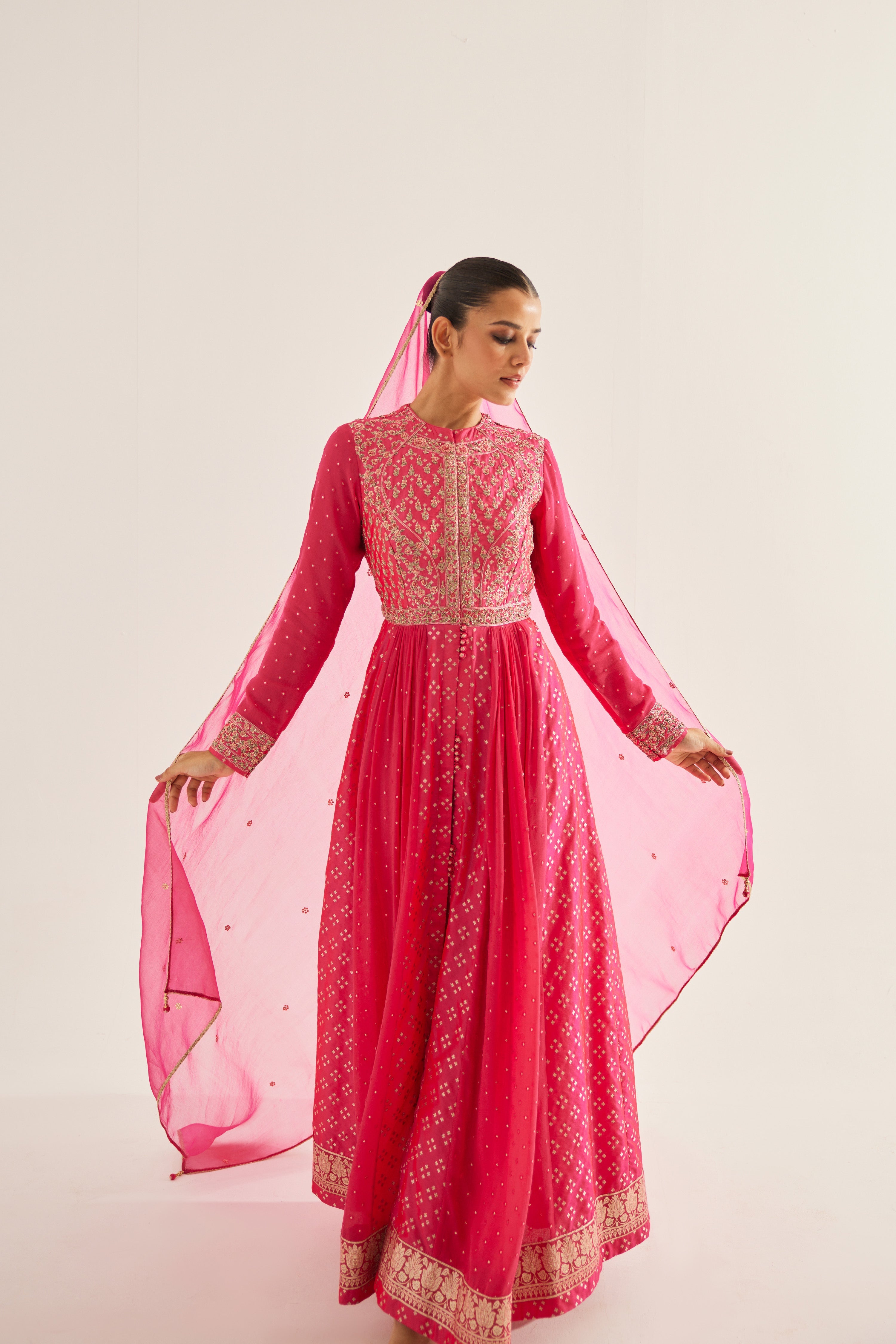 Fuchsia Anarkali Set