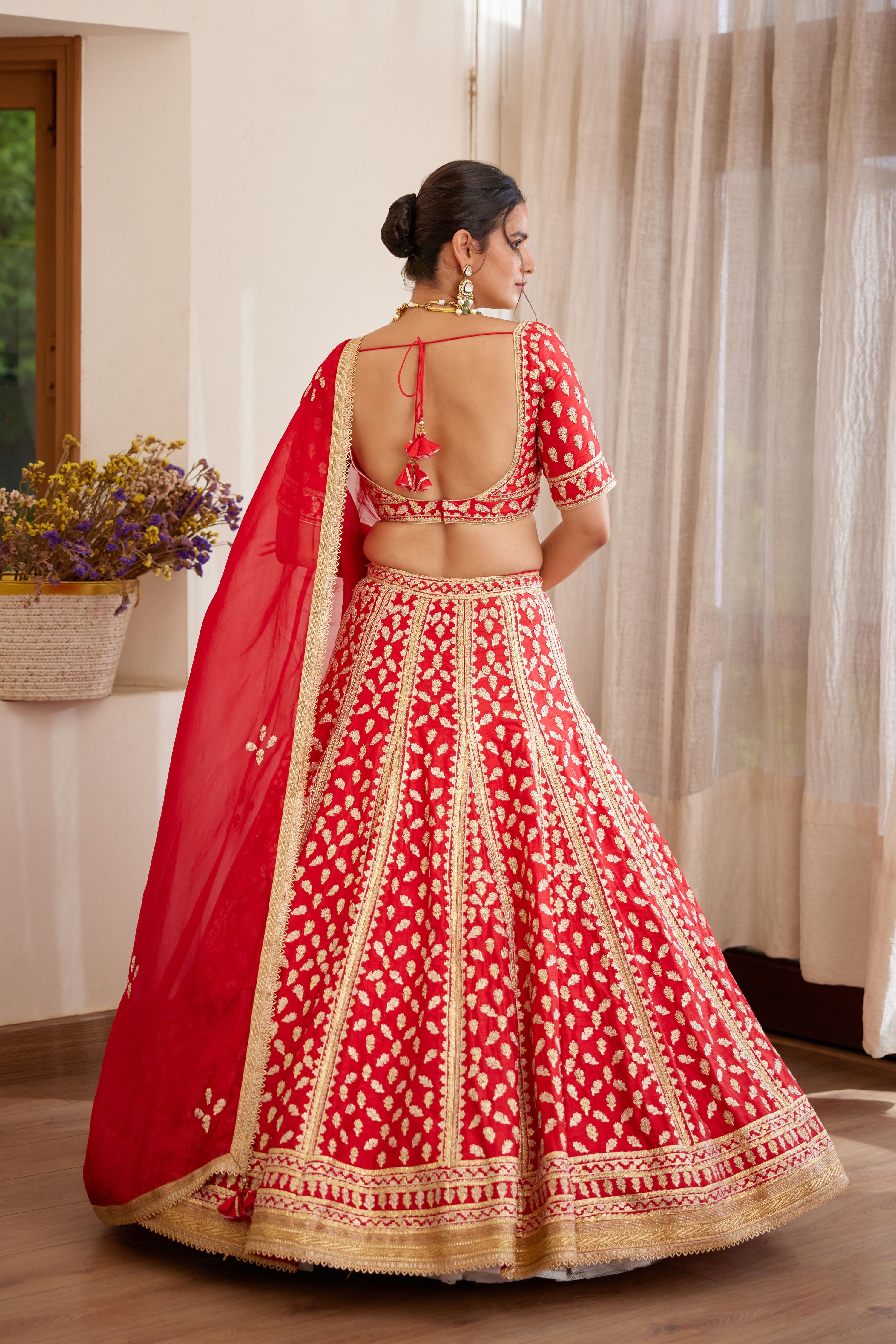 Red Maroon Lehenga Set