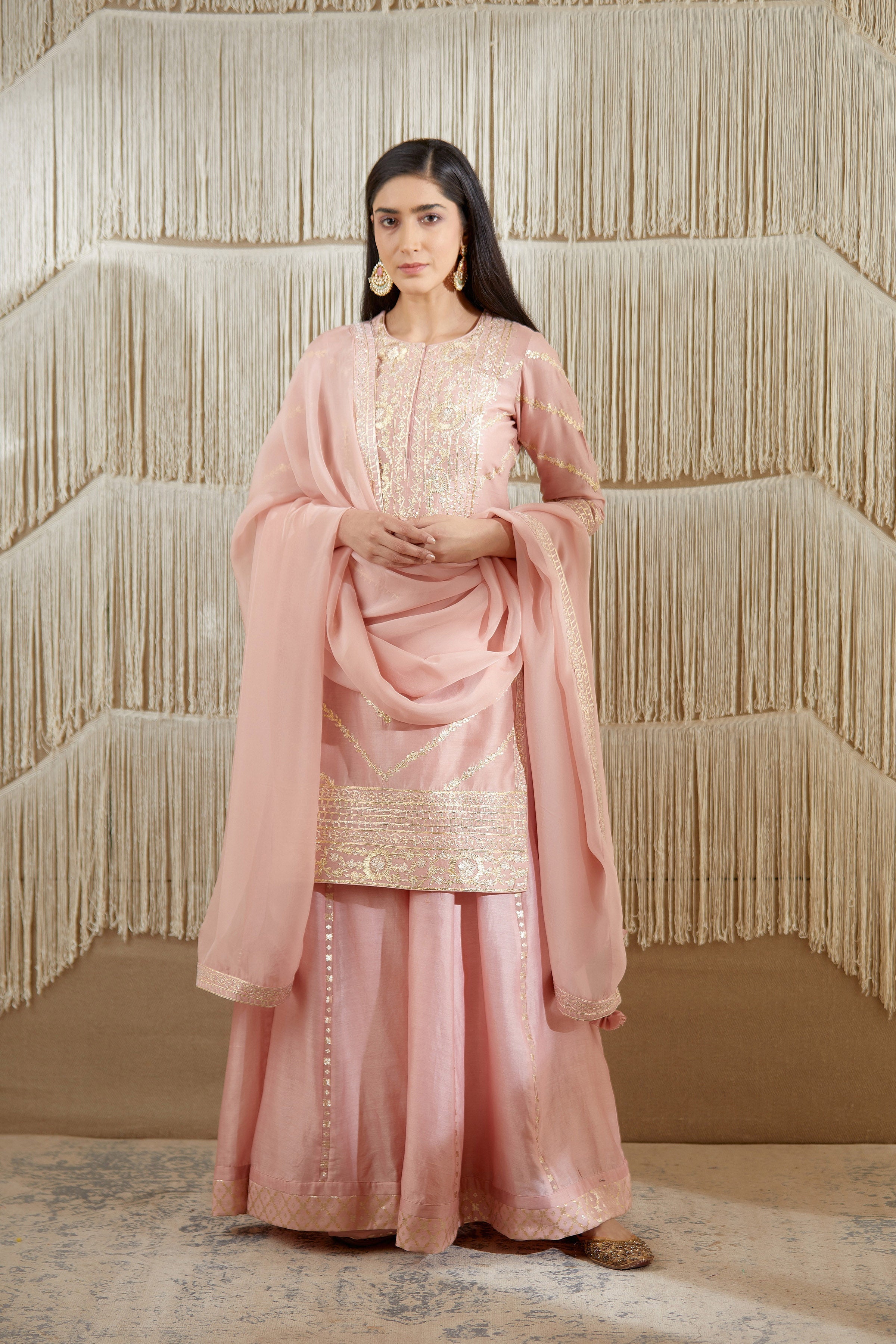 Powder Pink Sharara set