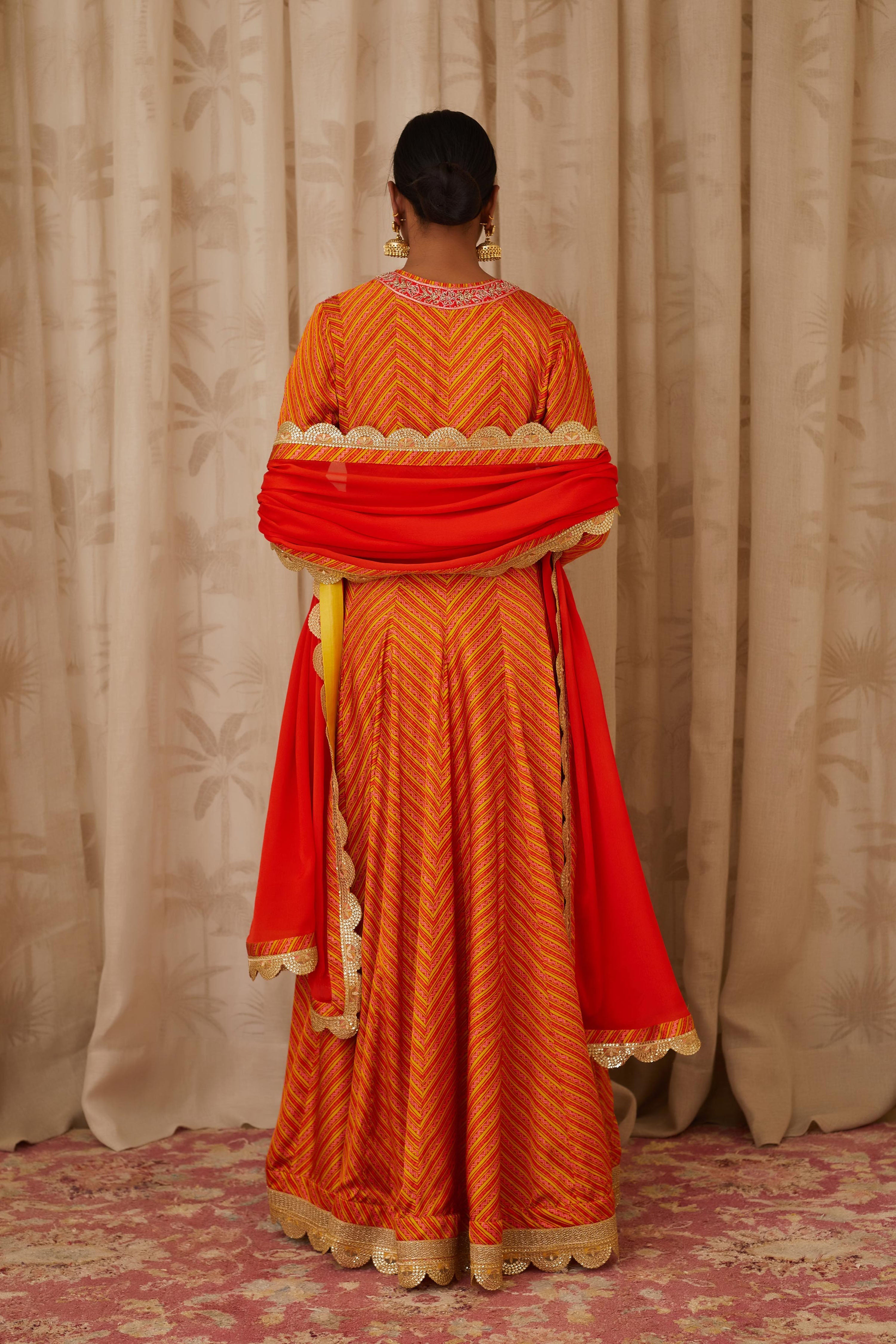 Burnt Orange Anarkali Set