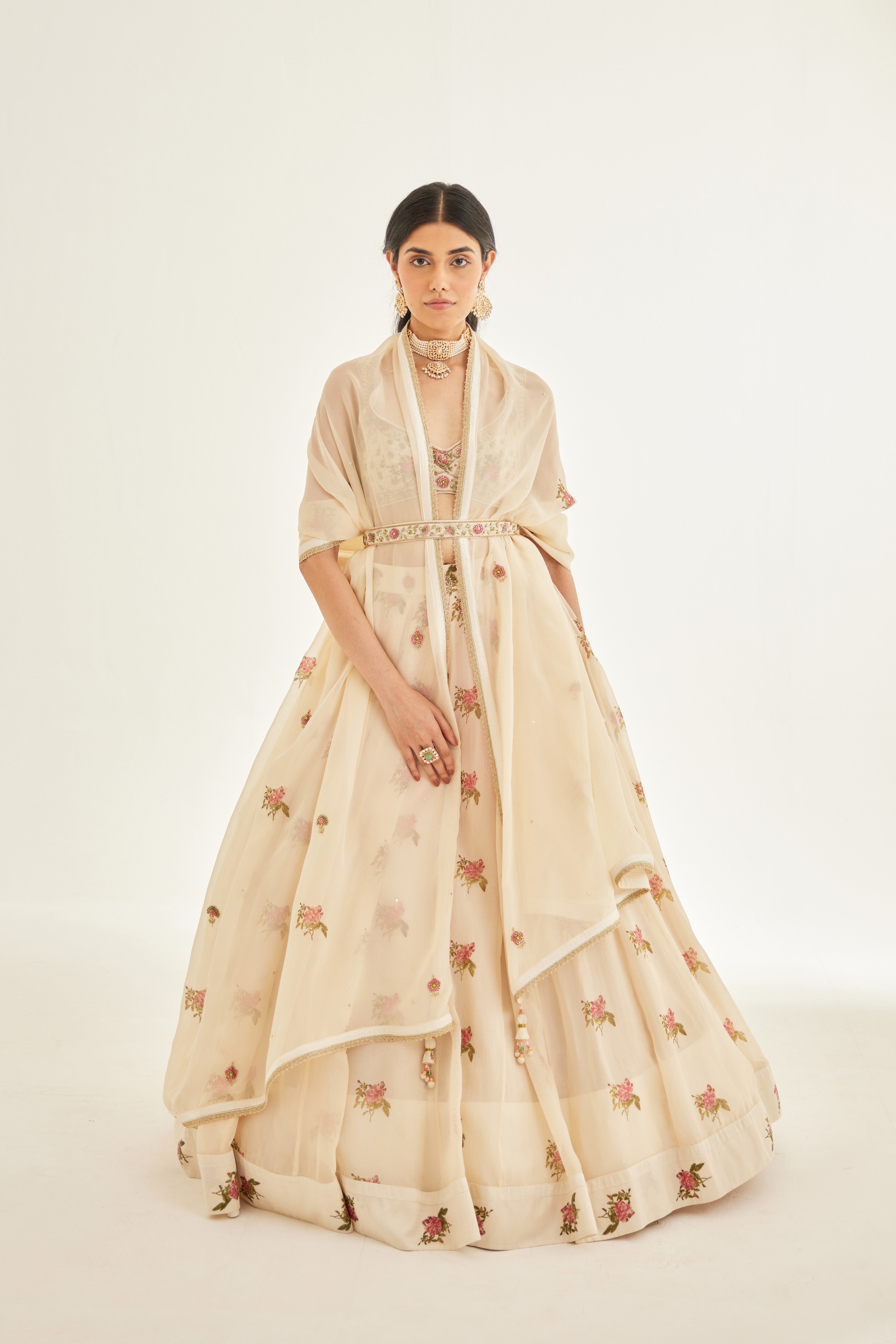Papyrus White Lehenga Set