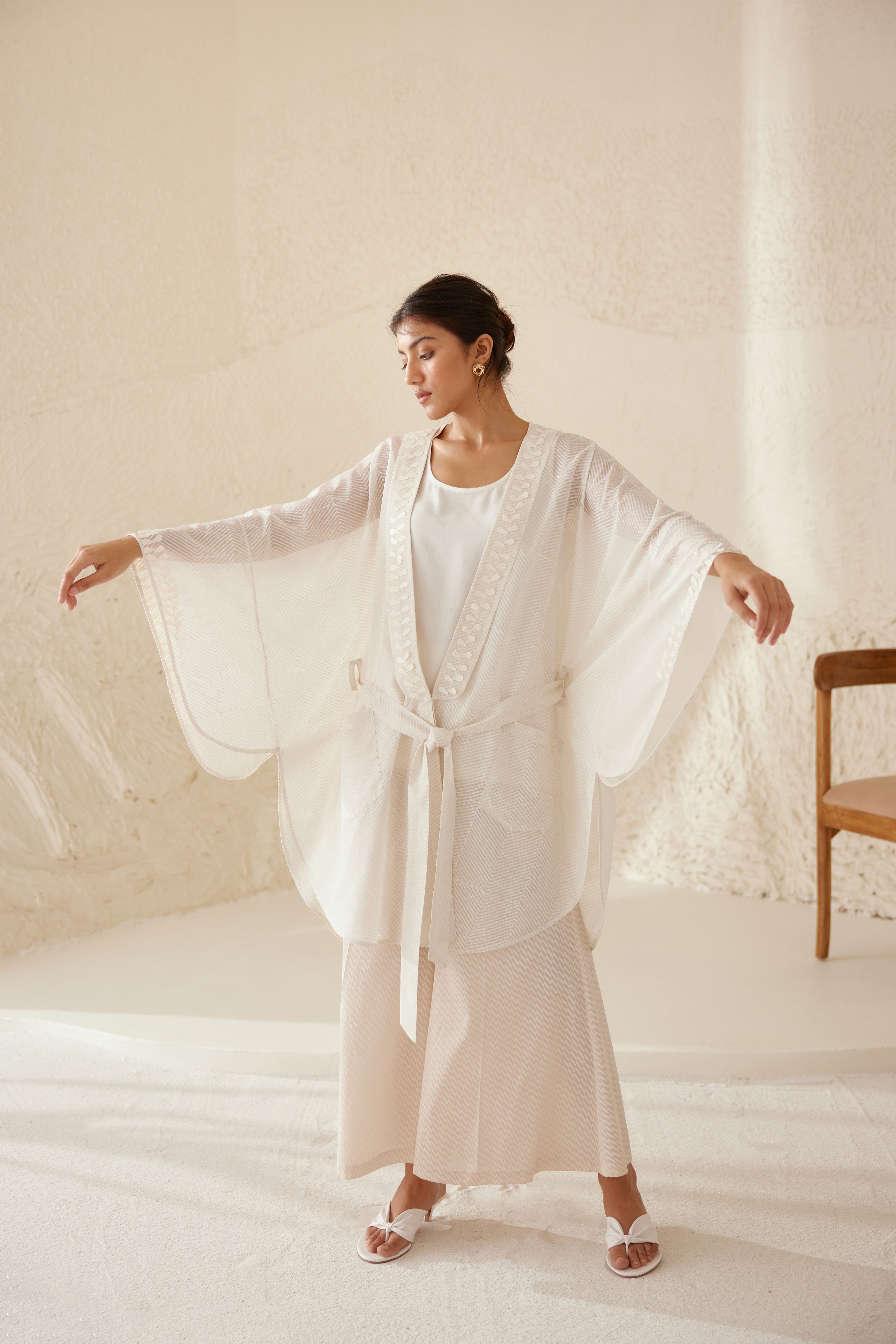 Pristine White Kimono Set