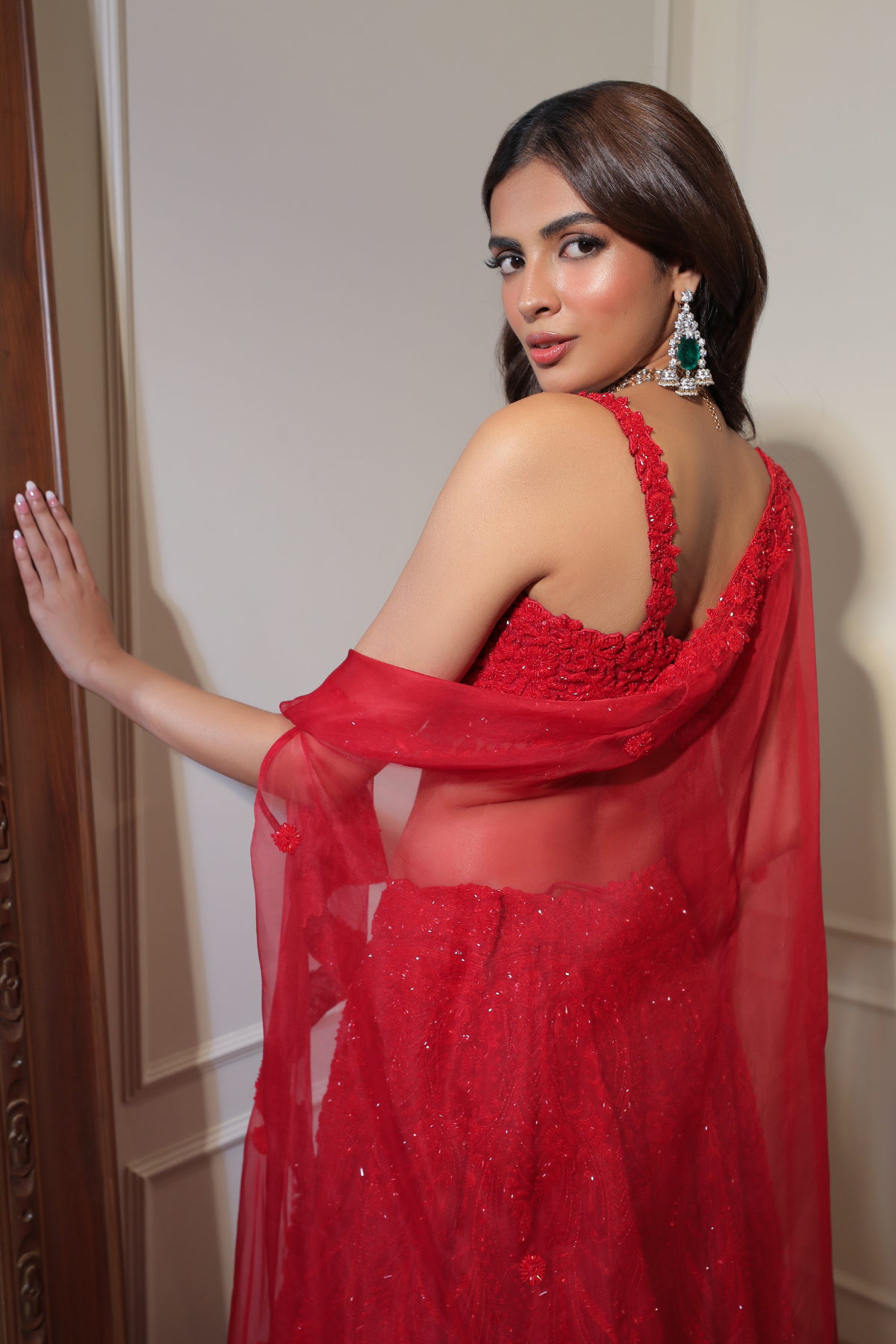 Red Crystal Lehenga