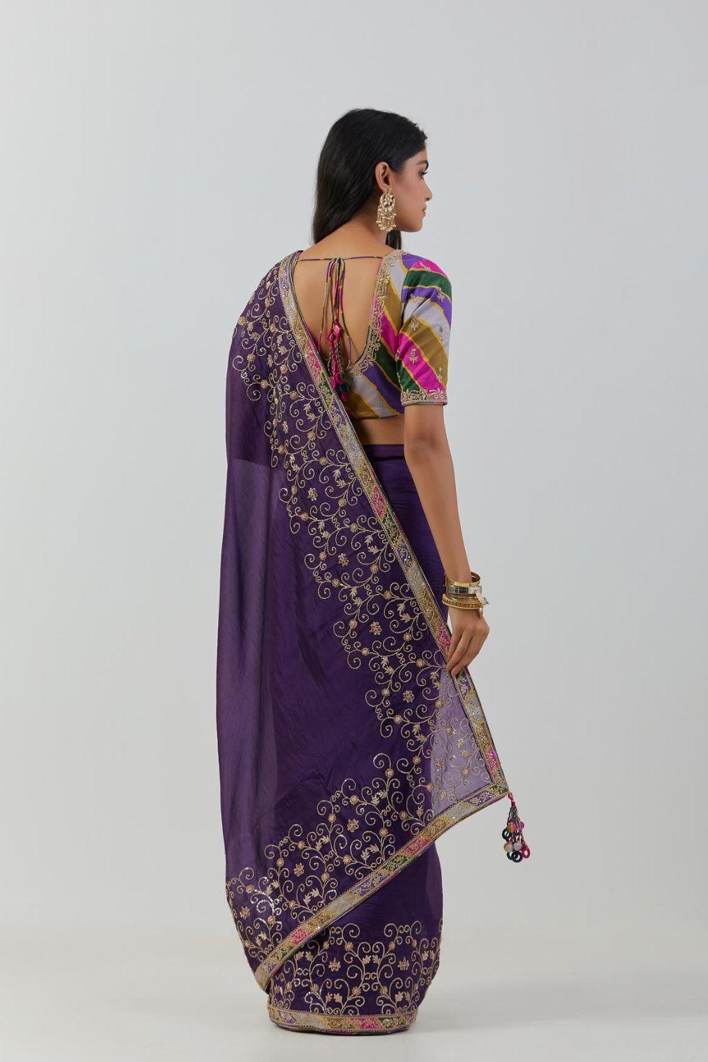 Purple Saree Set