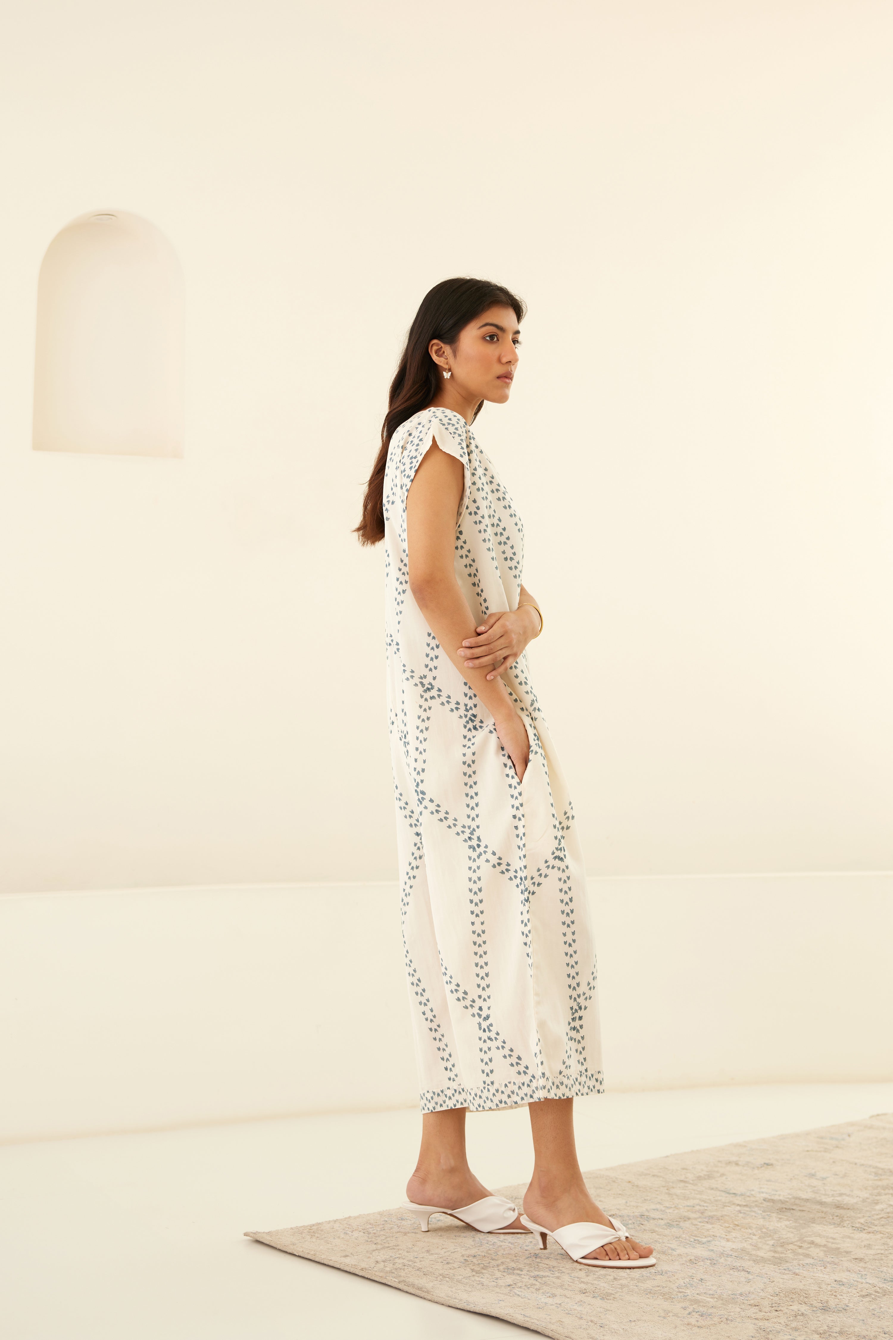 Papyrus White - Dusty Blue Jumpsuit