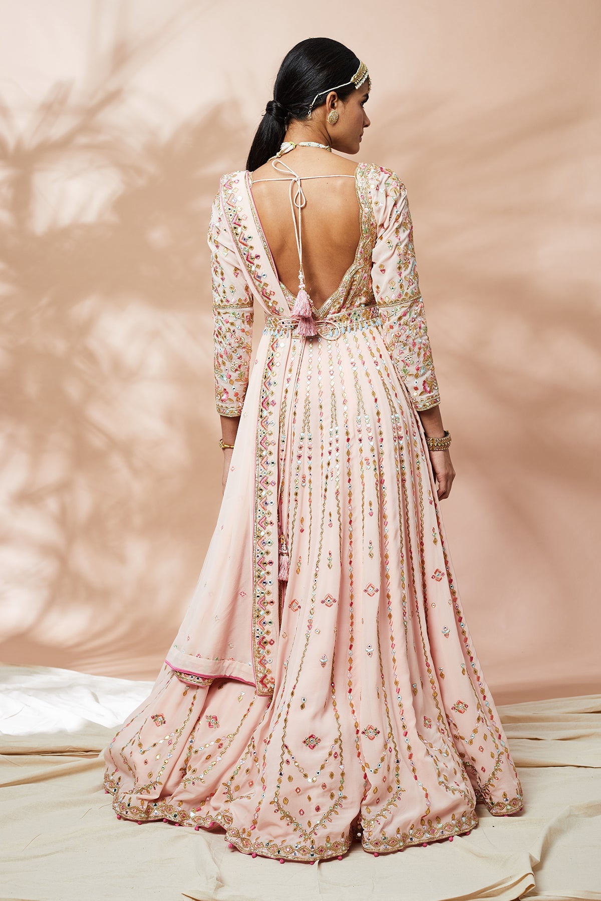 Peach Georgette Anarkali