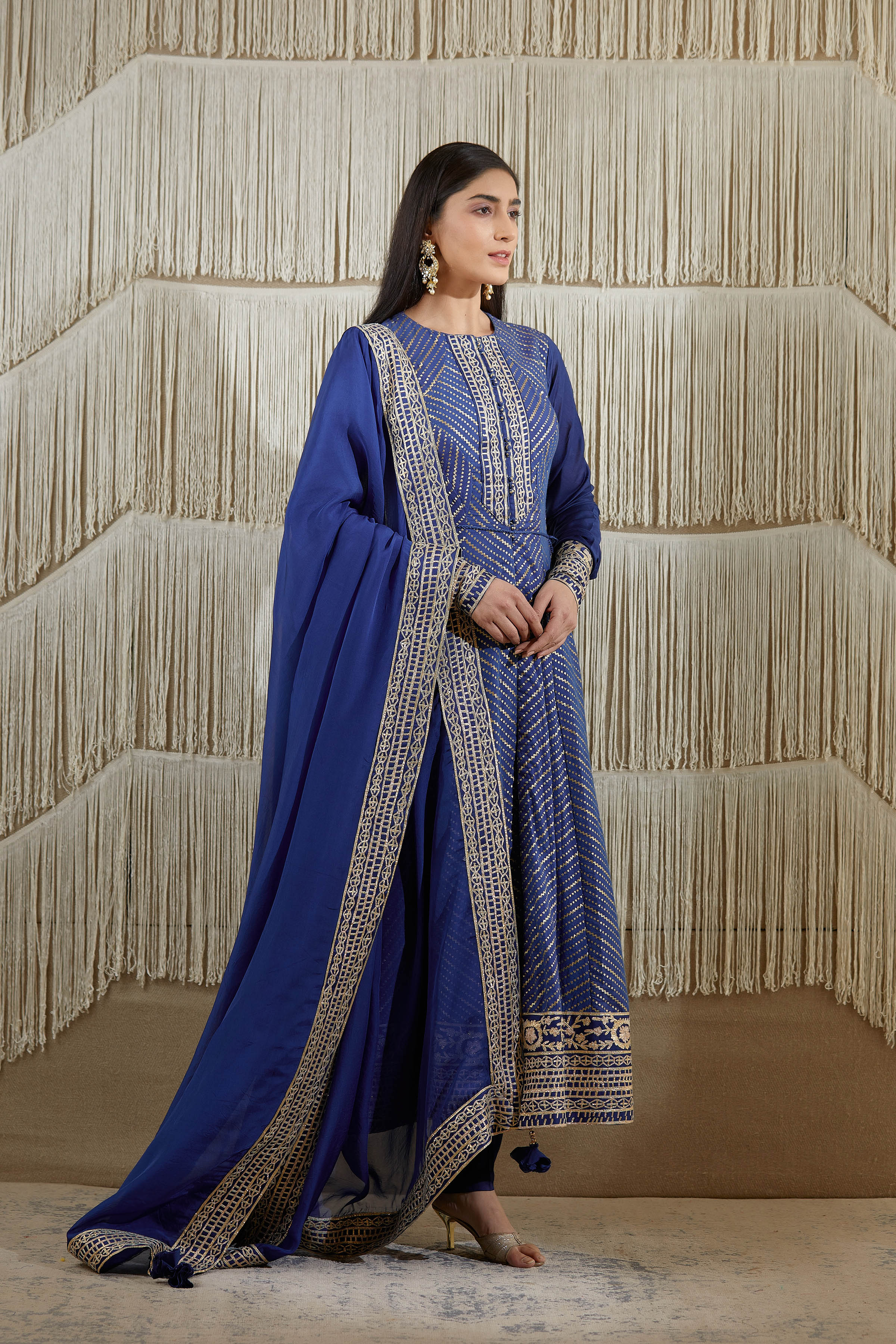 Royal Blue Anarkali set