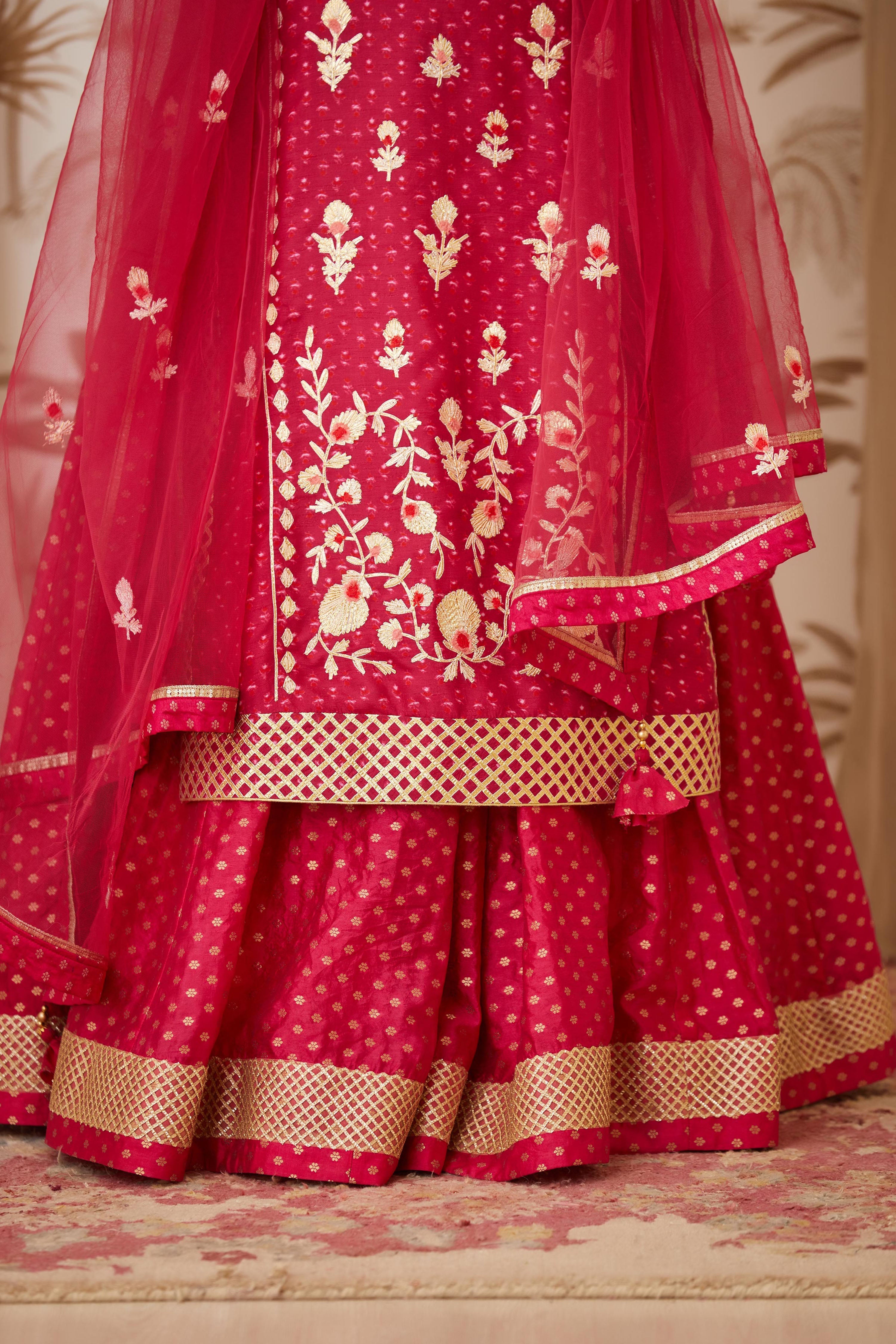 Pink Kurta Skirt Set
