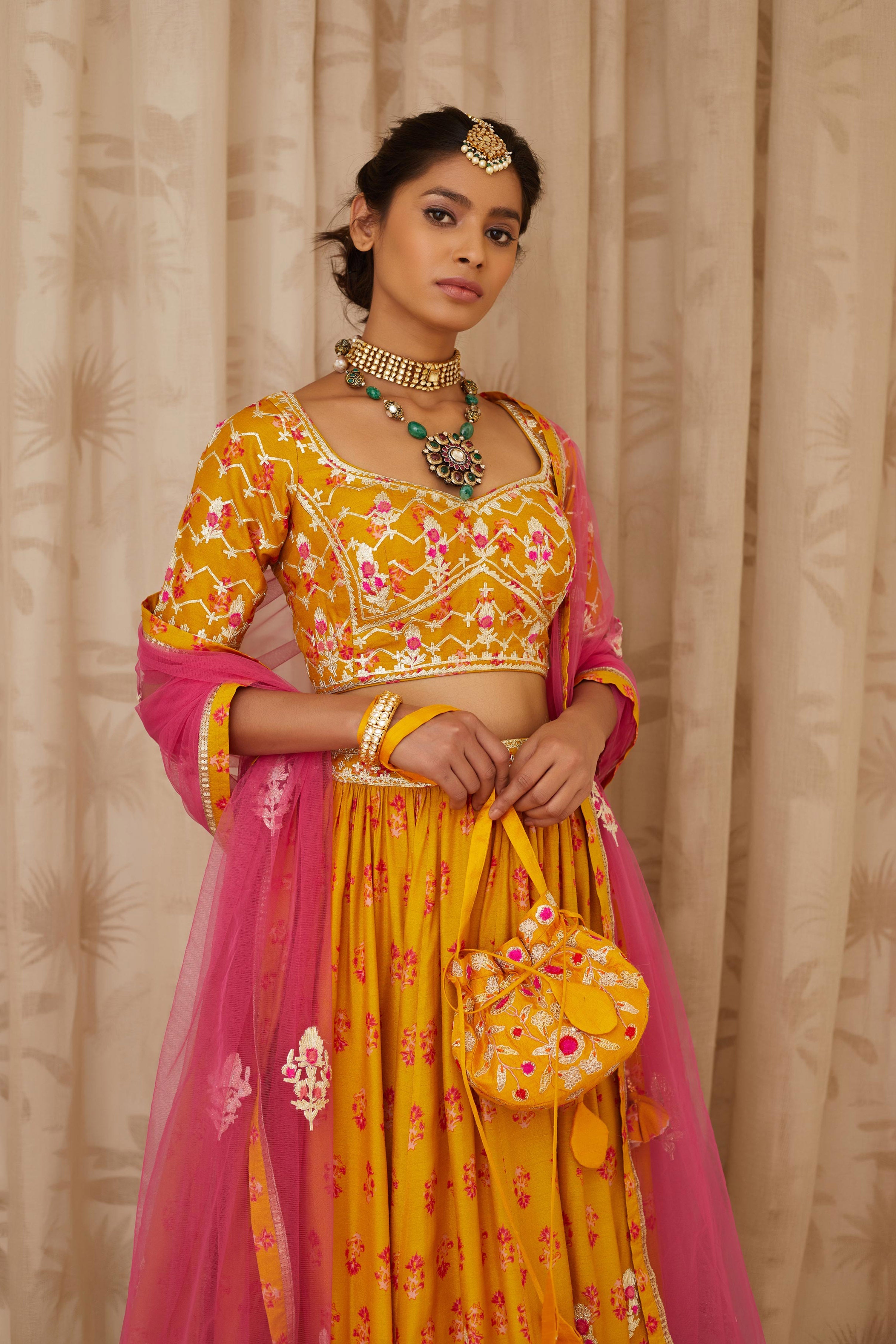 Mustard Yellow Lehenga Set