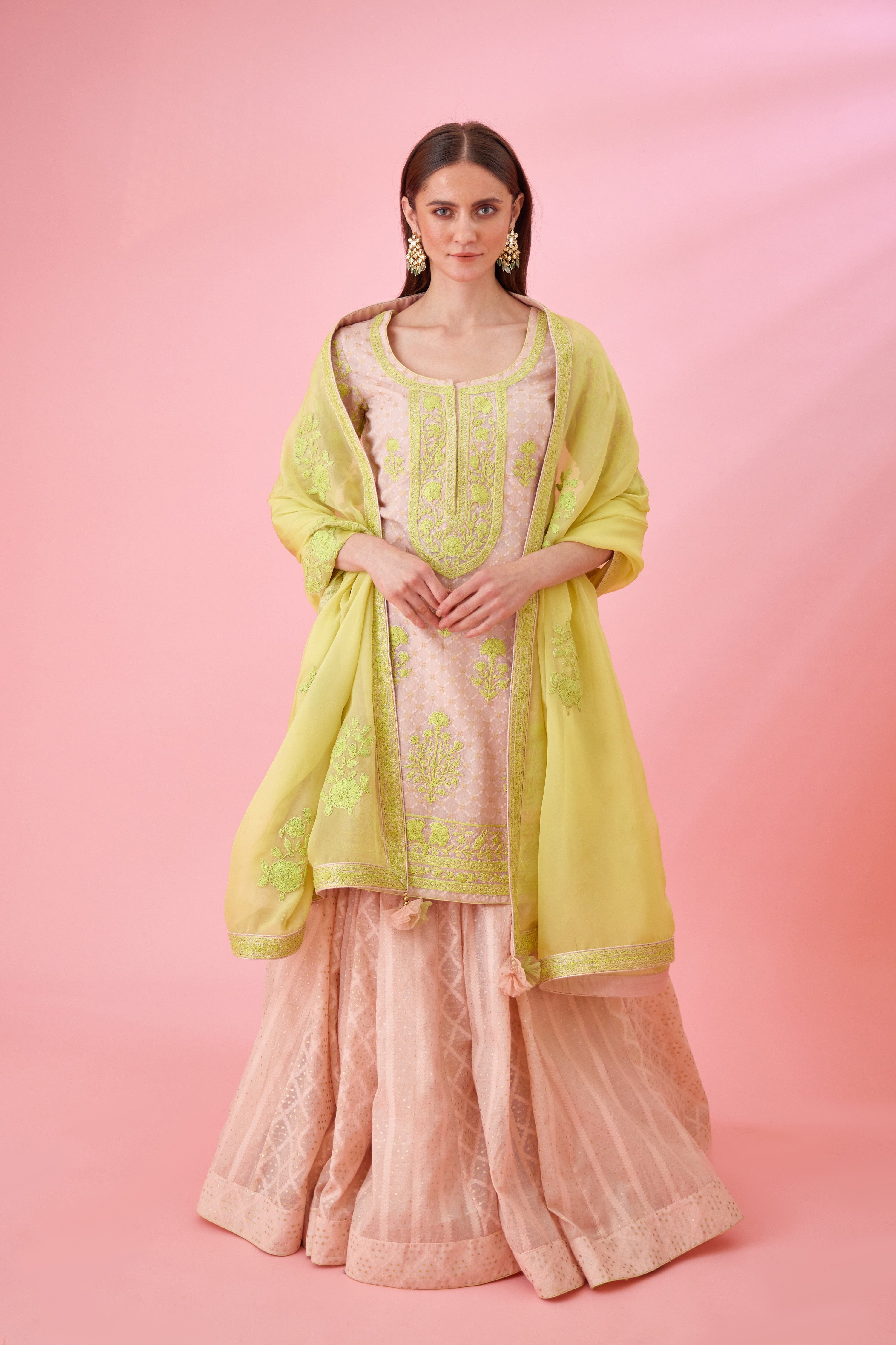 Crystal Rose Pink Lehenga Set