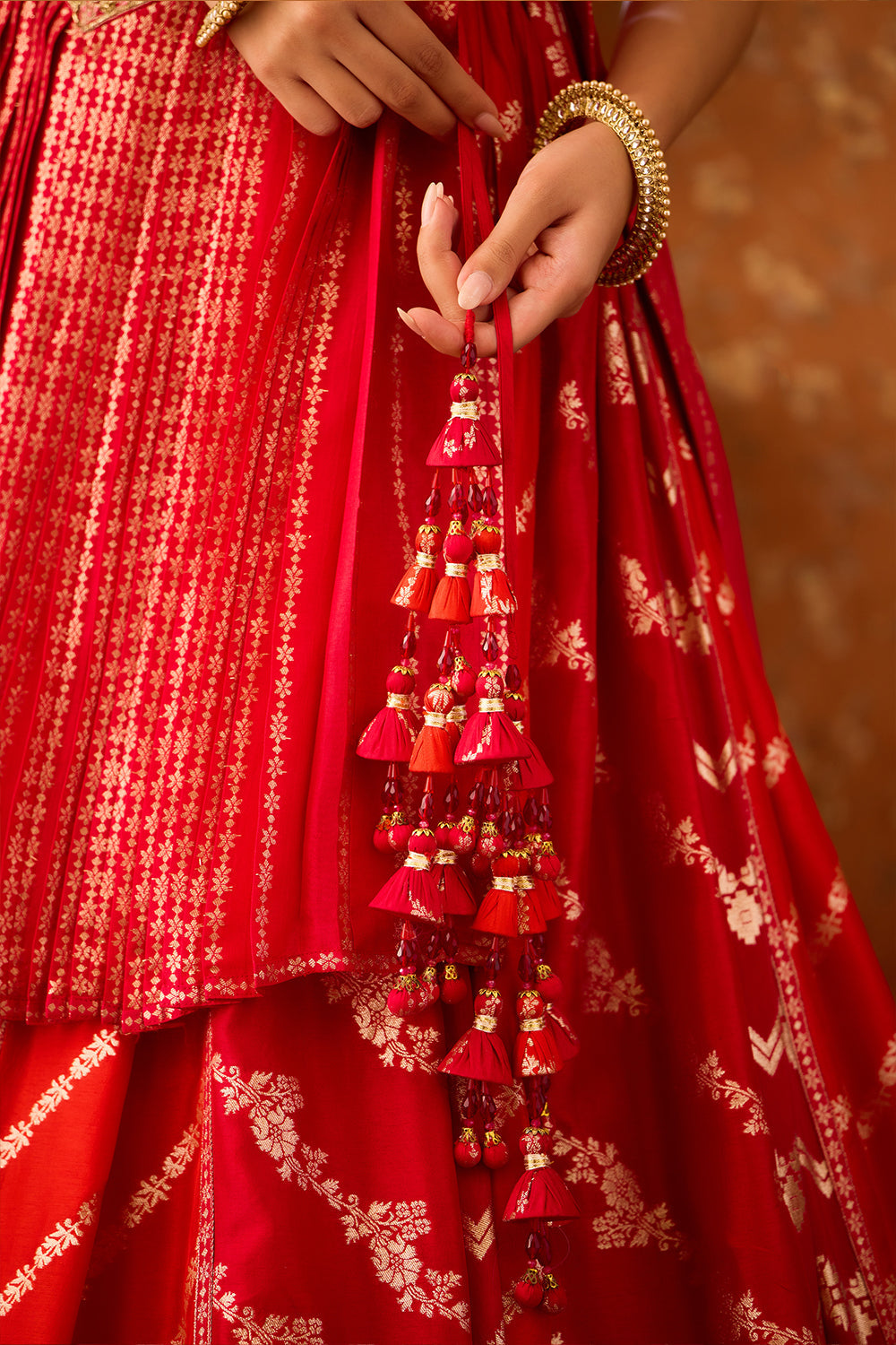 Scarlet Red Kurta Lehenga Set