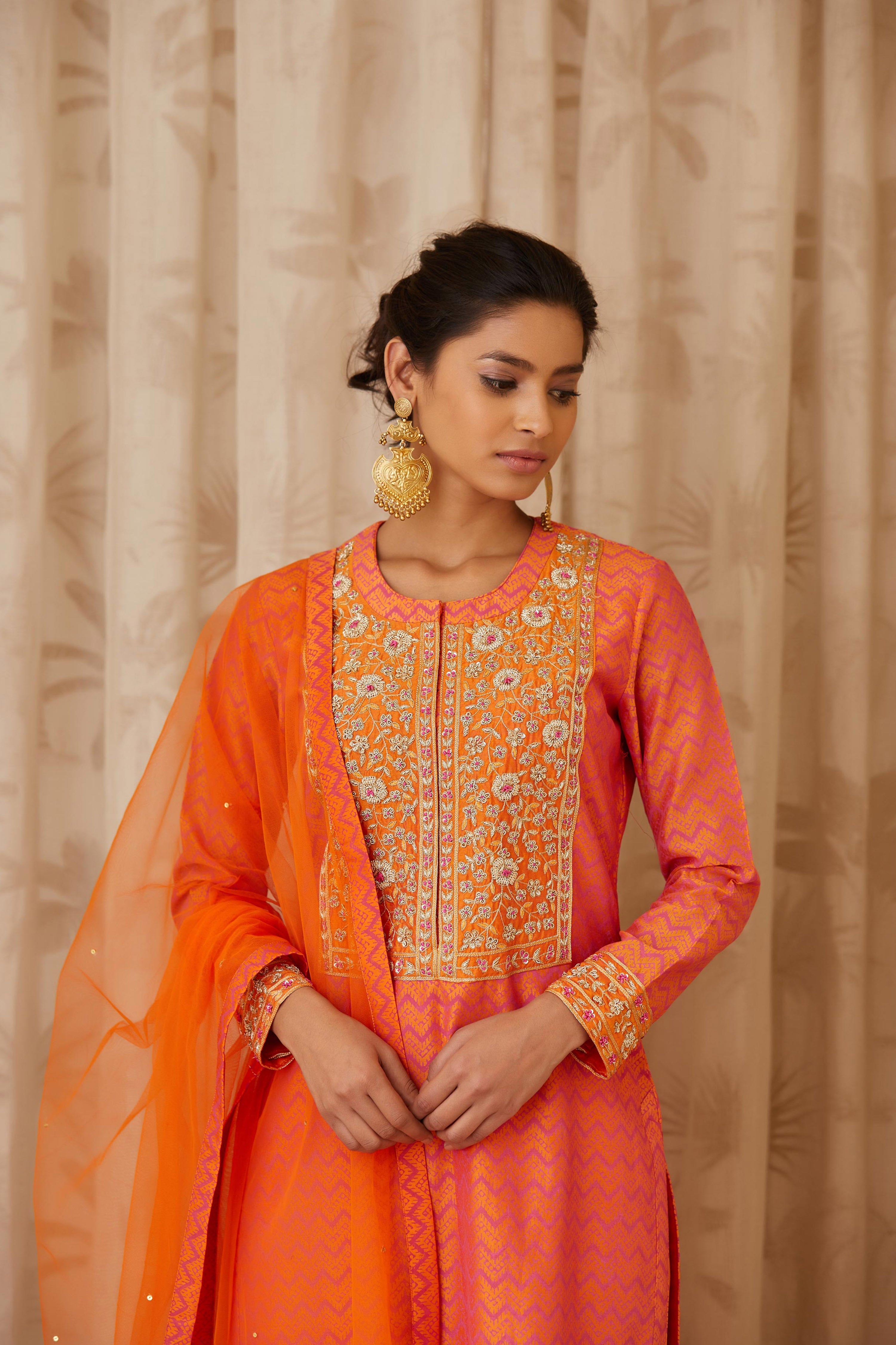 Orange Kurta Set