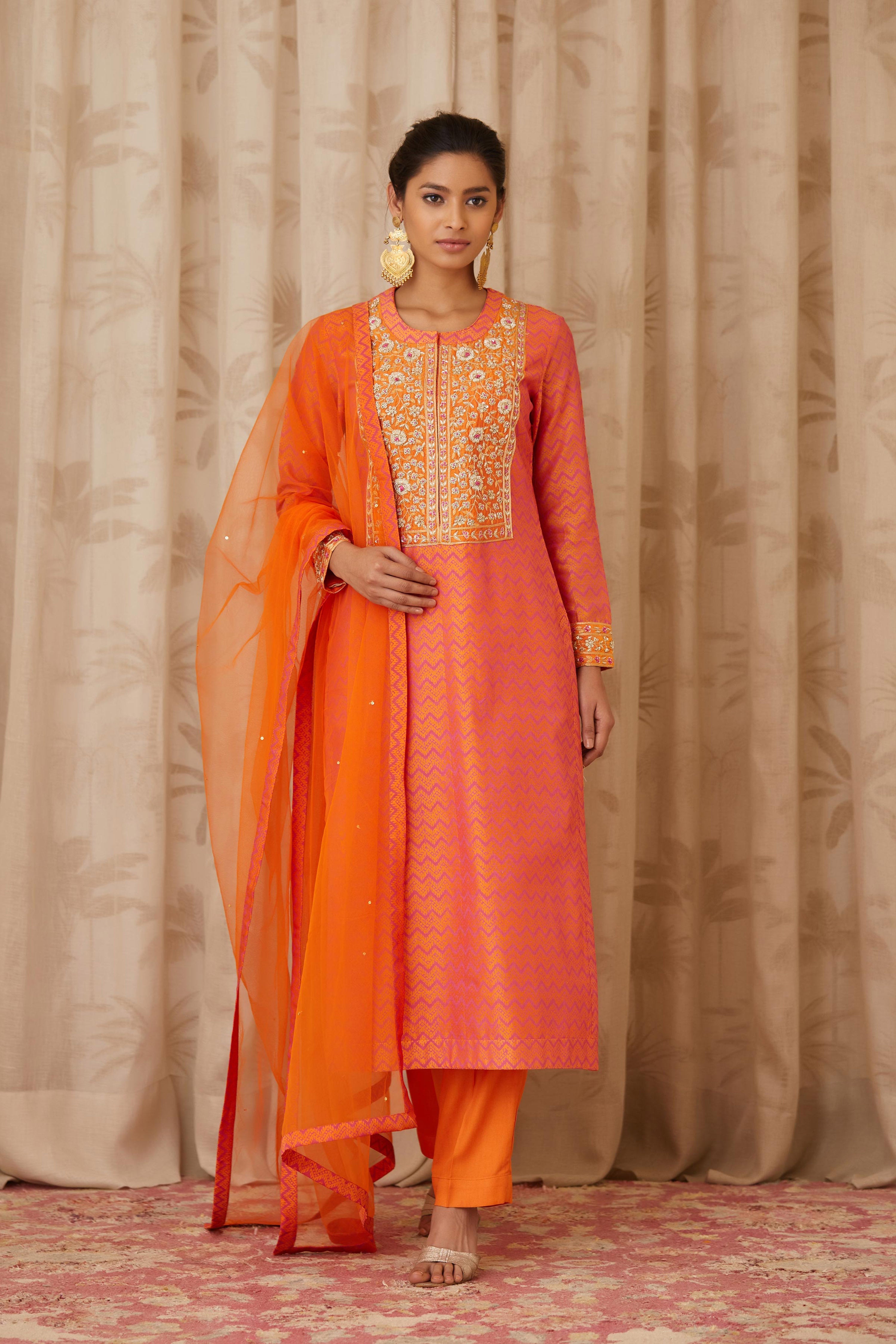 Orange Kurta Set
