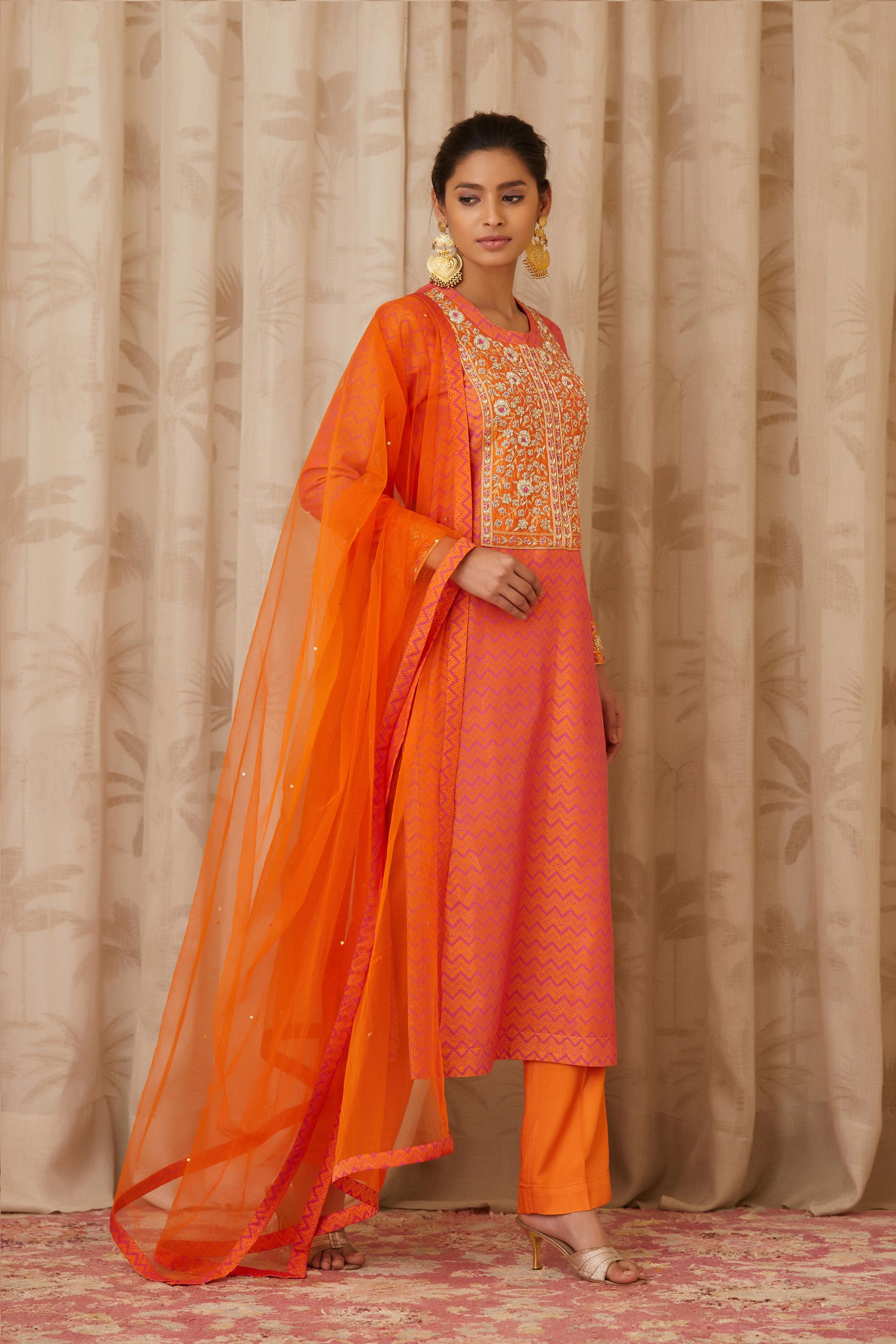 Orange Kurta Set