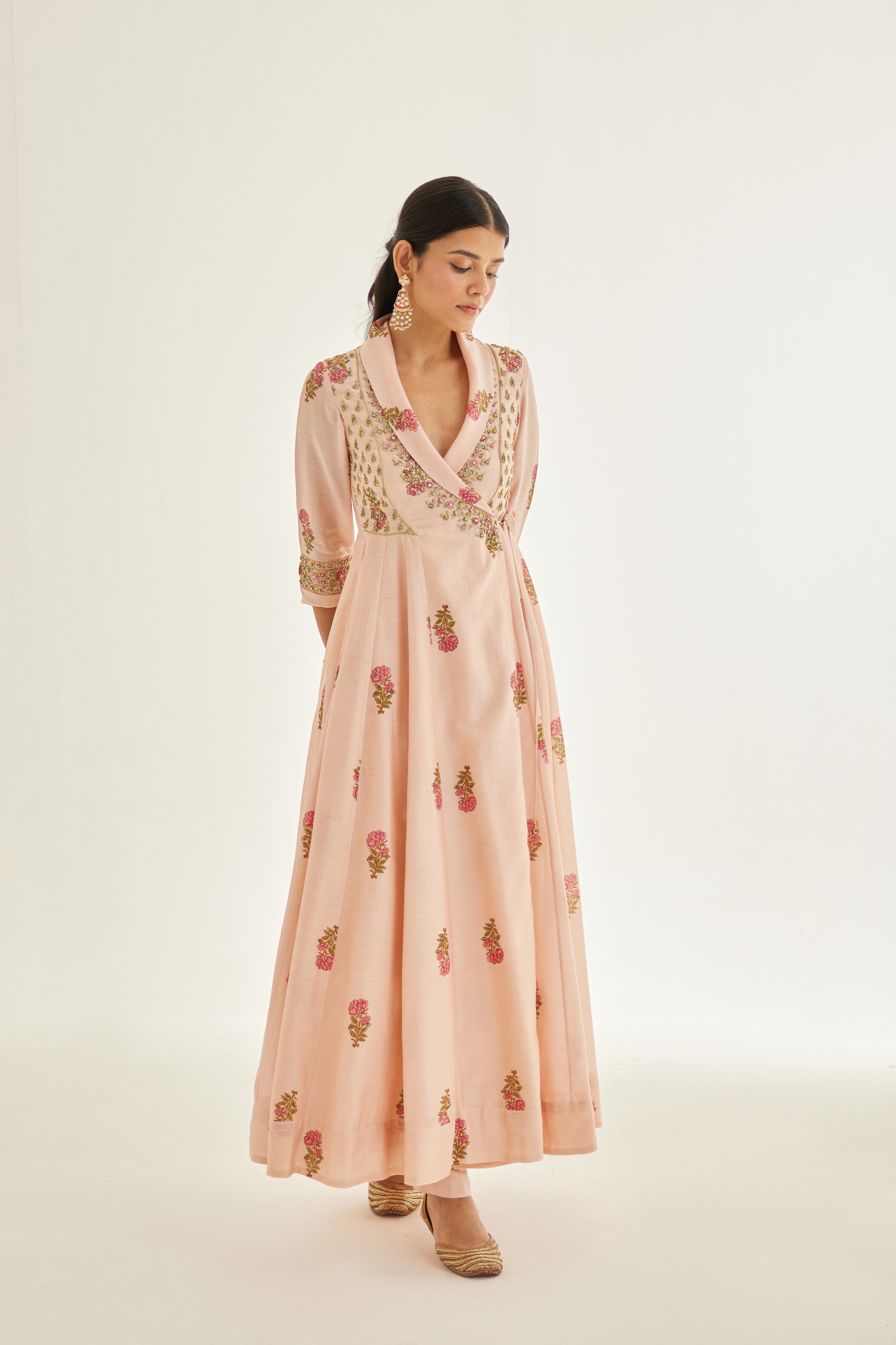 Shell Pink Angrakha Set