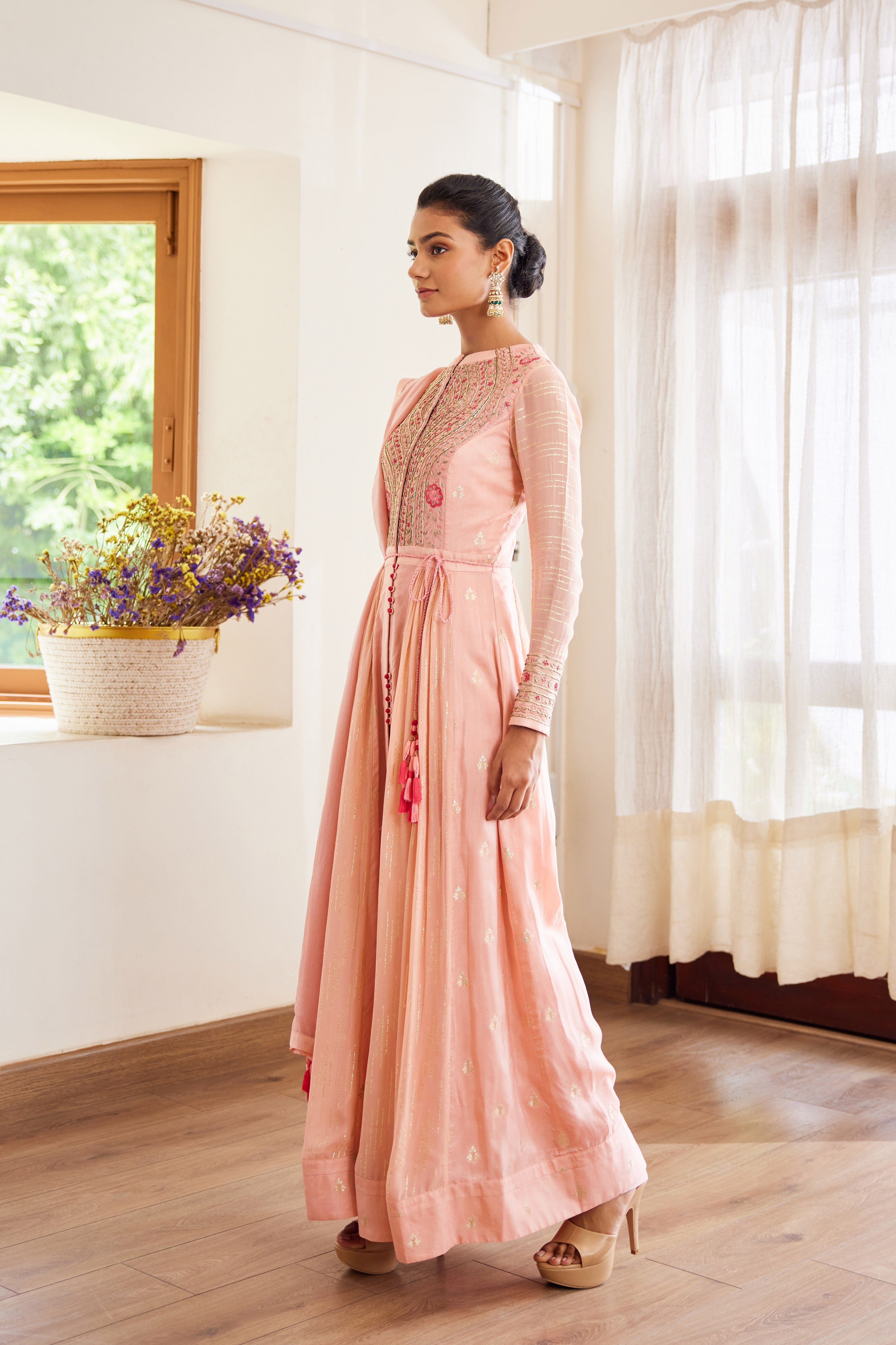 Light Pink Anarkali Set