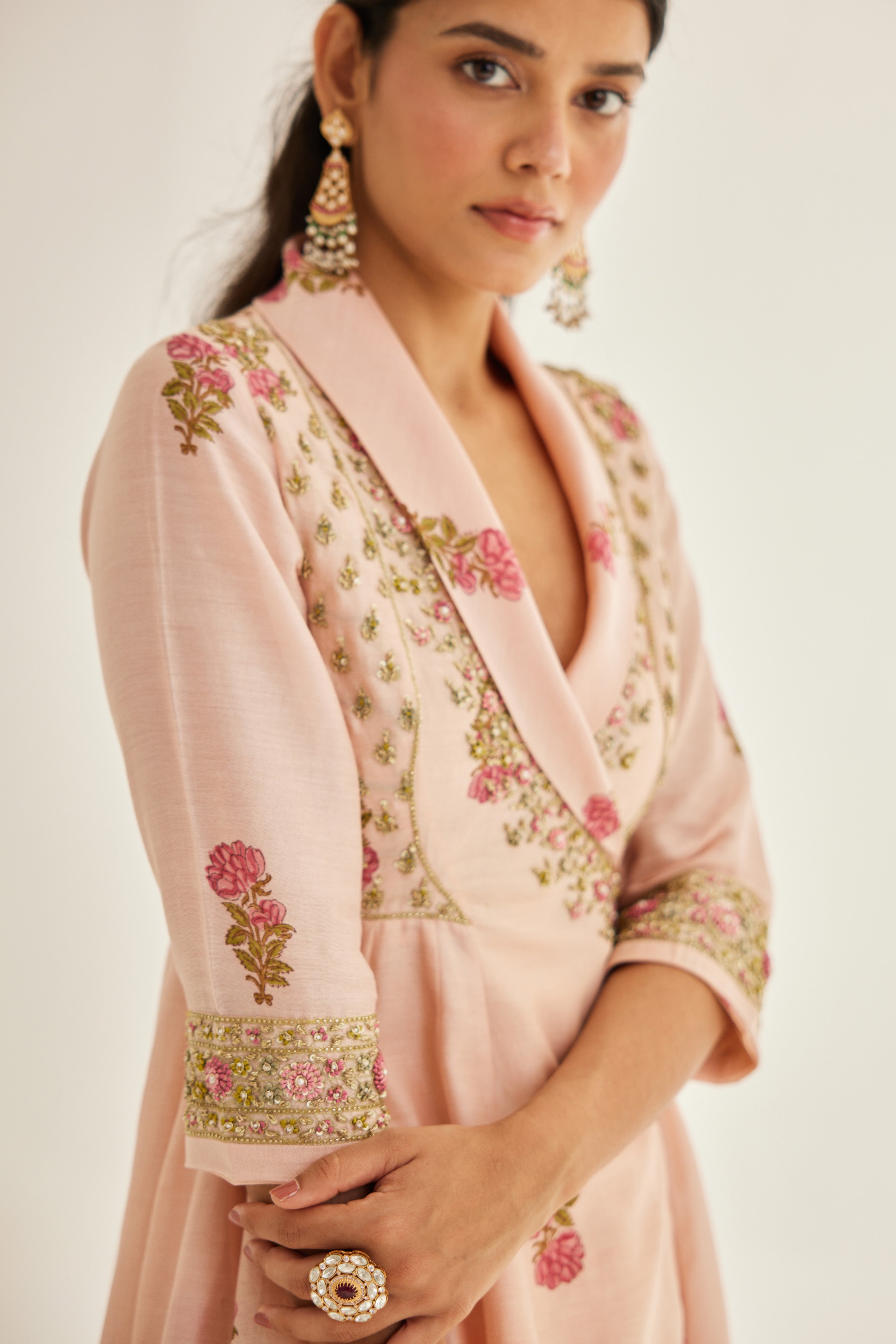 Shell Pink Angrakha Set