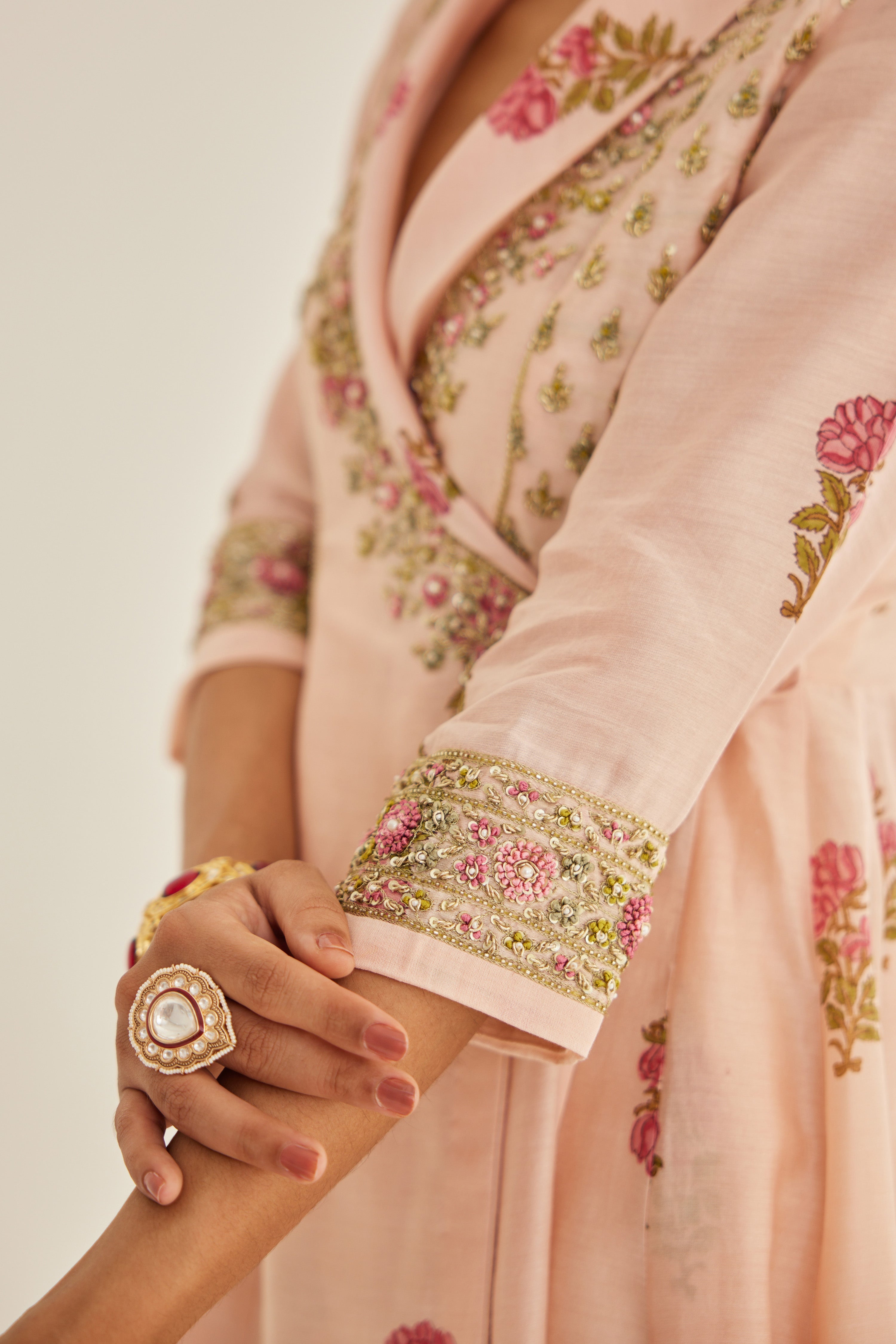 Shell Pink Angrakha Set