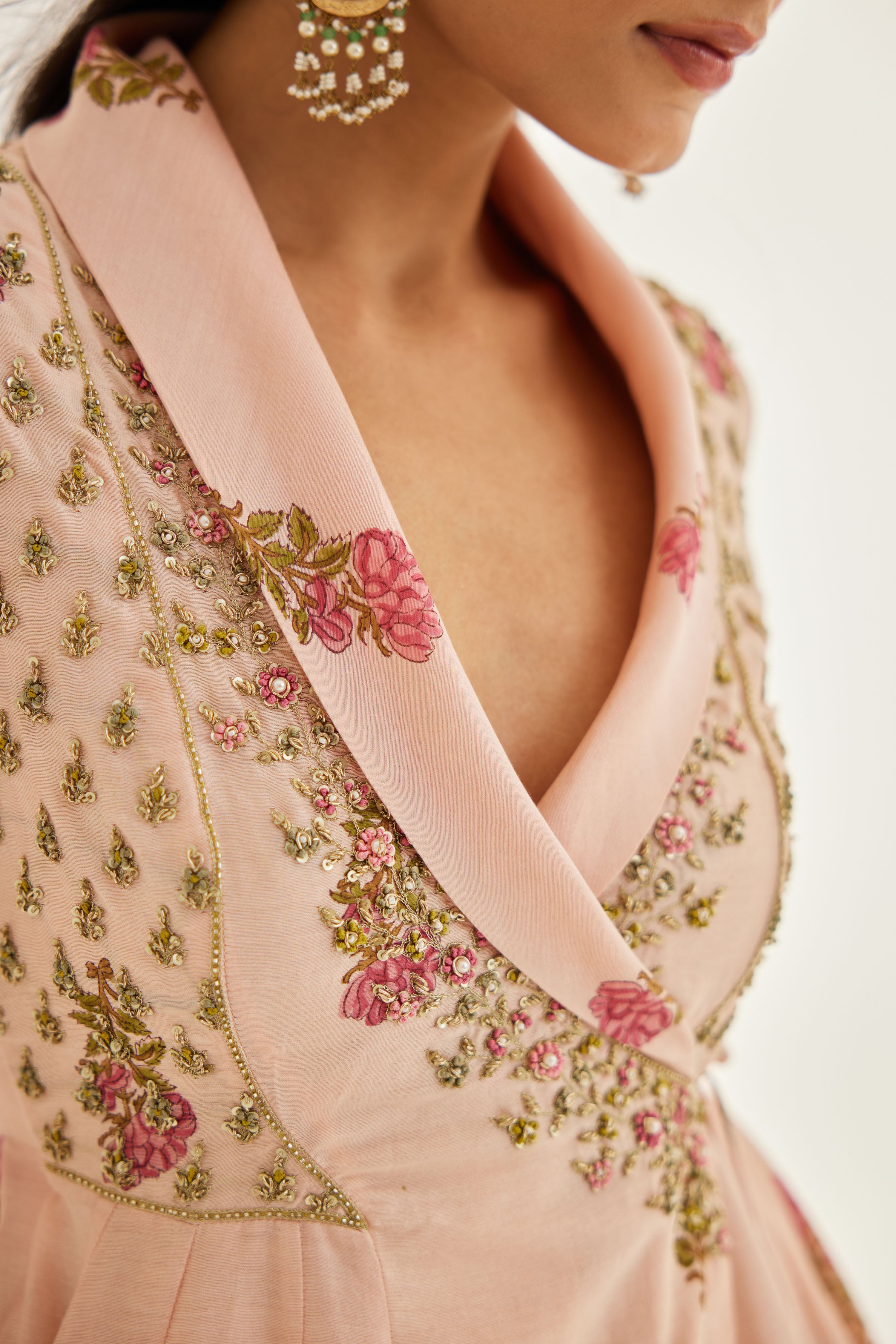 Shell Pink Angrakha Set