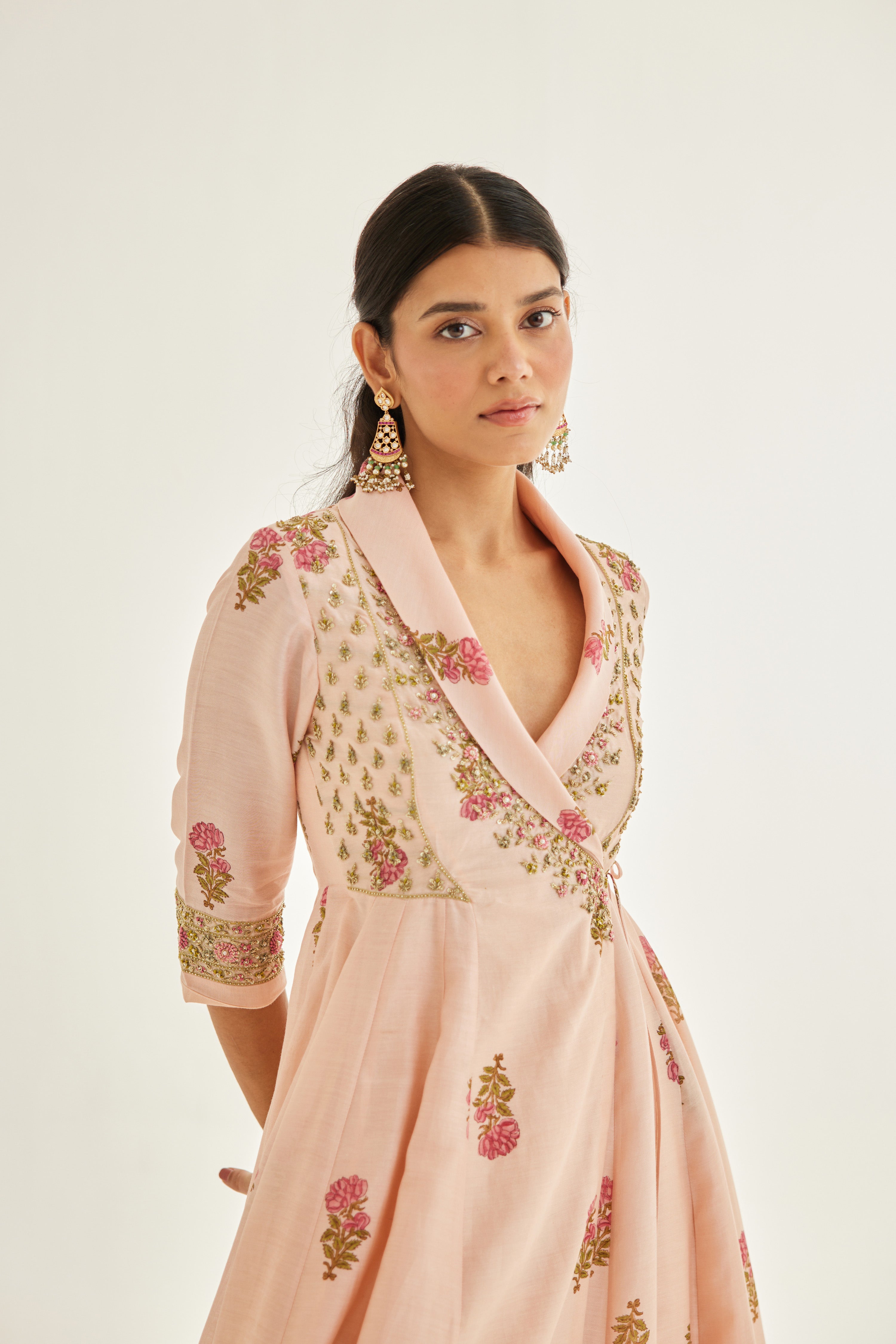 Shell Pink Angrakha Set