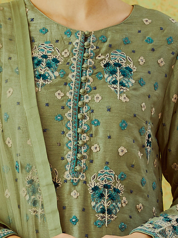 Neutral Green Kurta Set