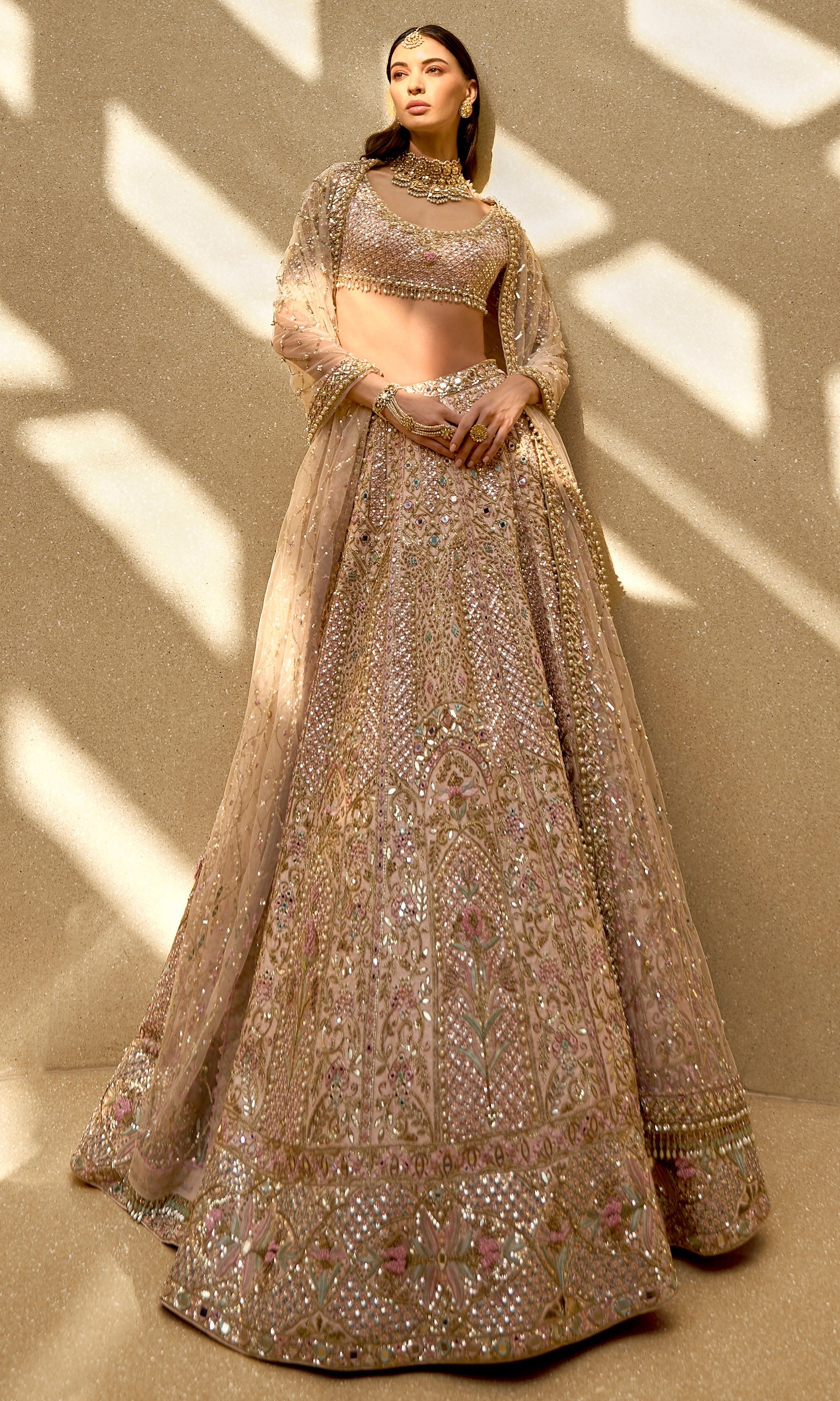 Baby Pink Couture Zardozi Lehenga Set