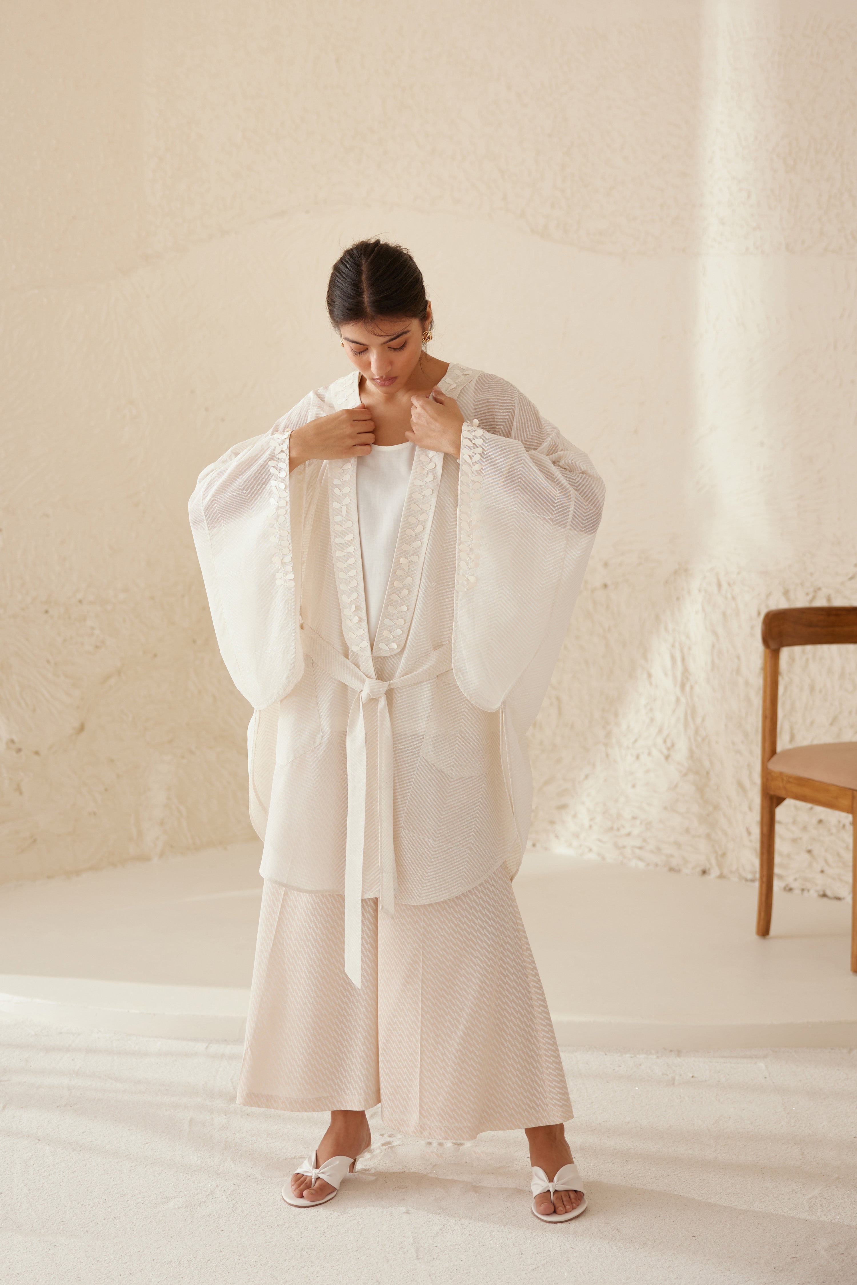 Pristine White Kimono Set