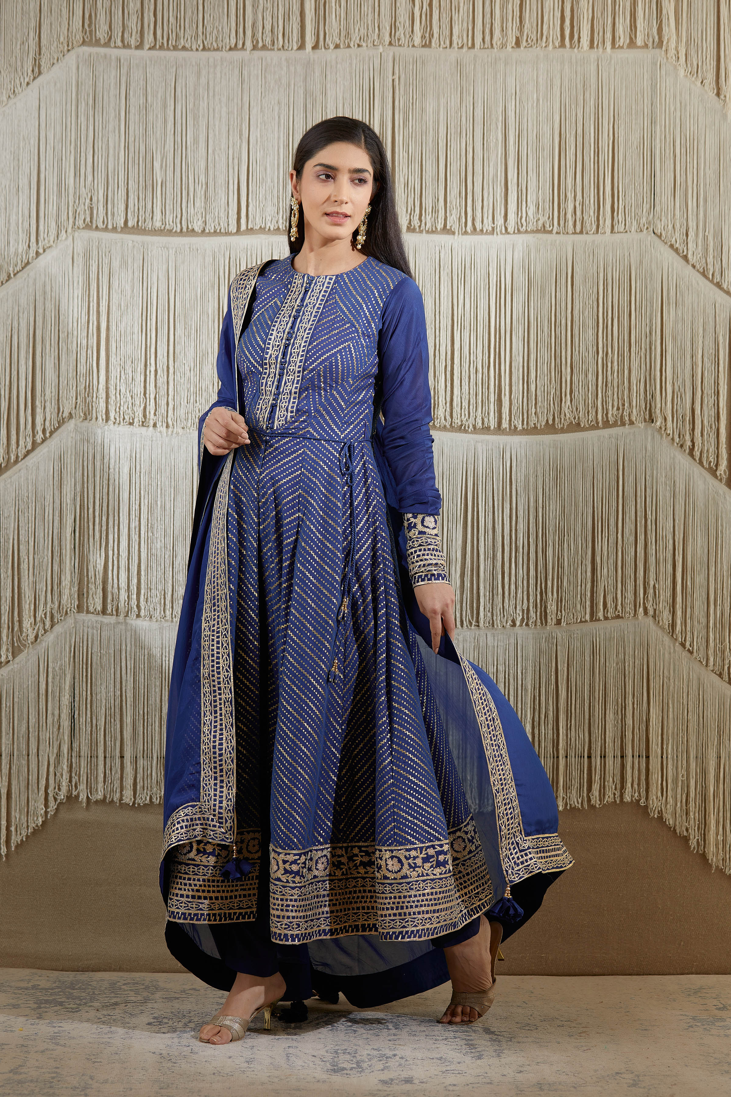 Royal Blue Anarkali set