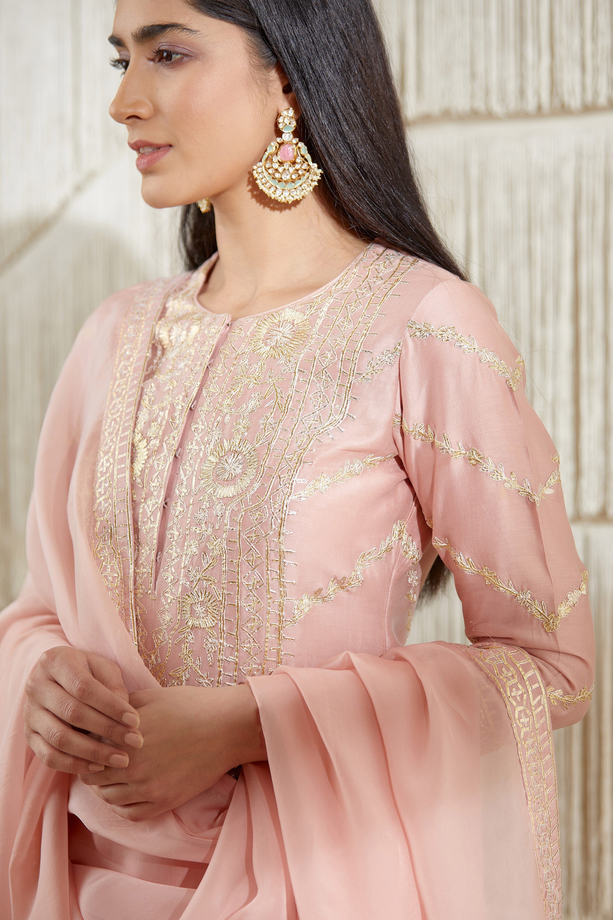 Powder Pink Sharara set