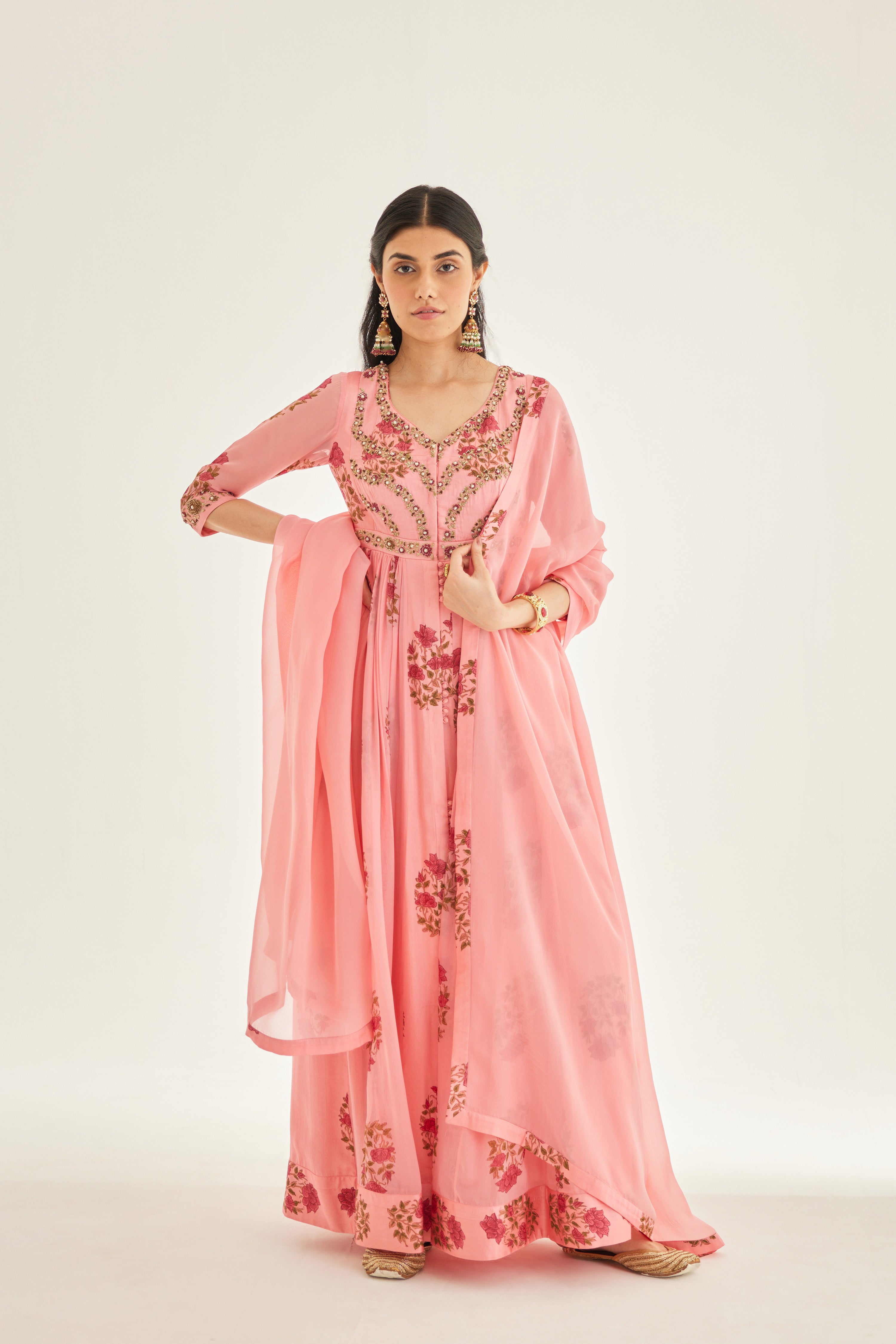 Candy Pink Anarkali Set