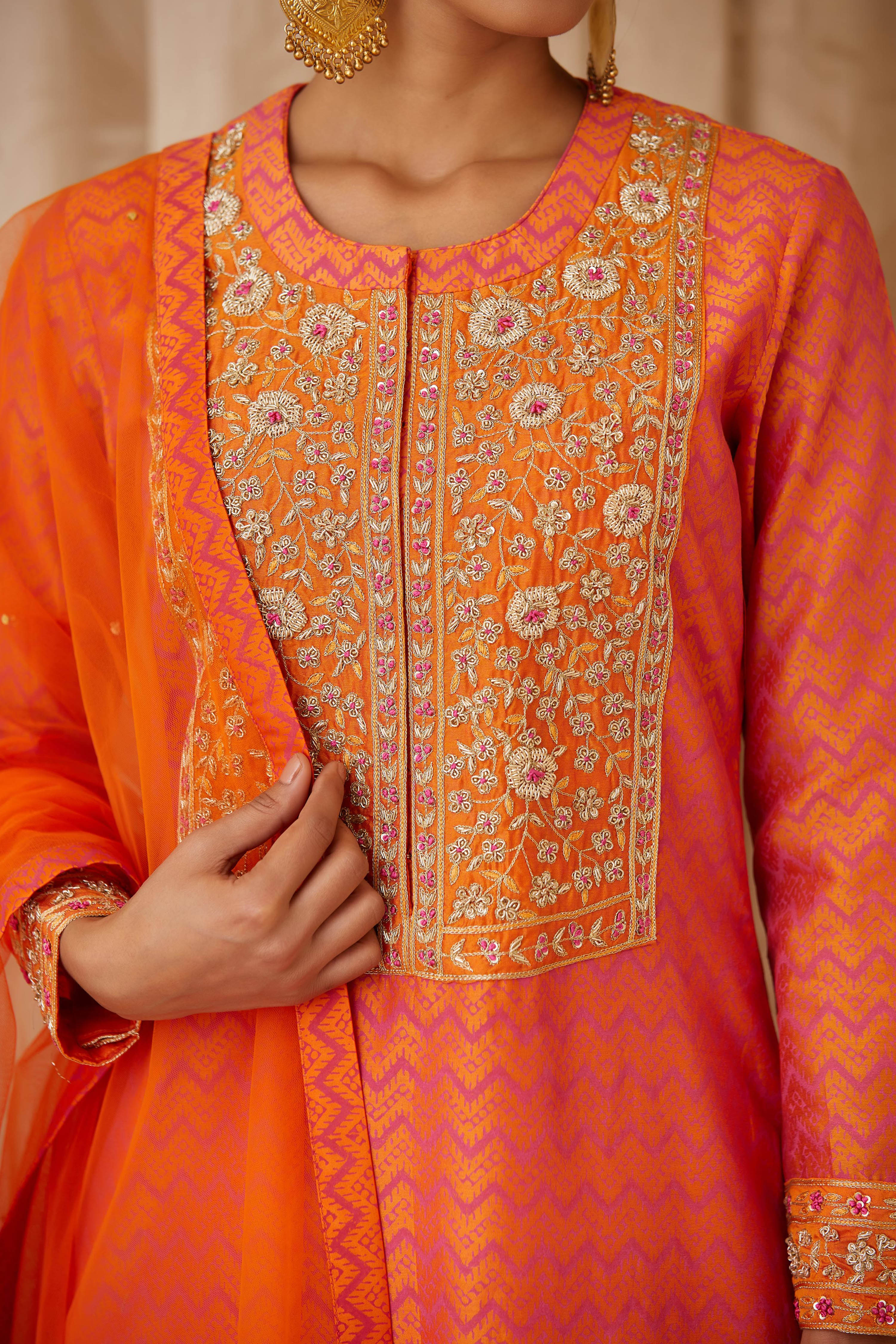 Orange Kurta Set