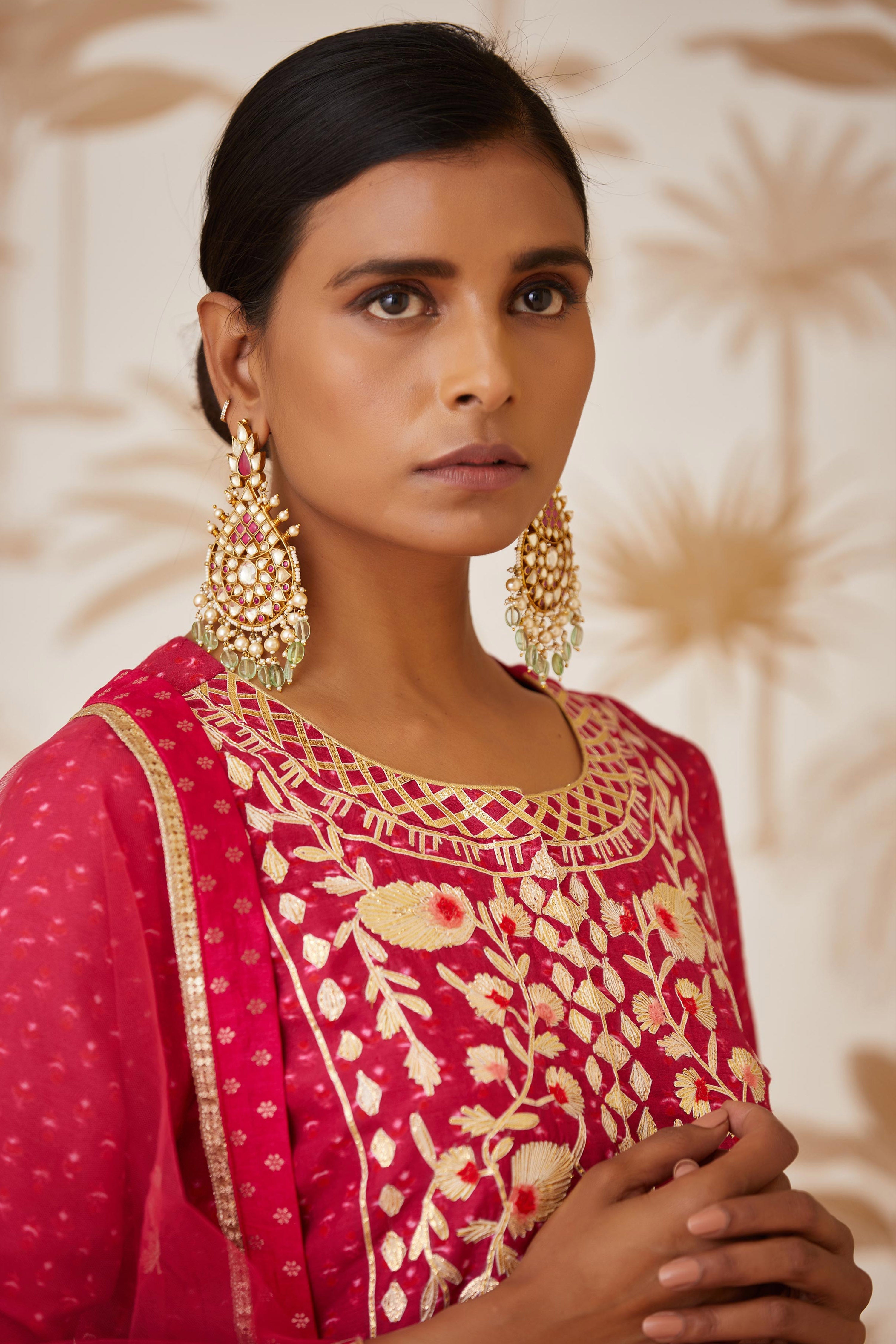 Pink Kurta Skirt Set