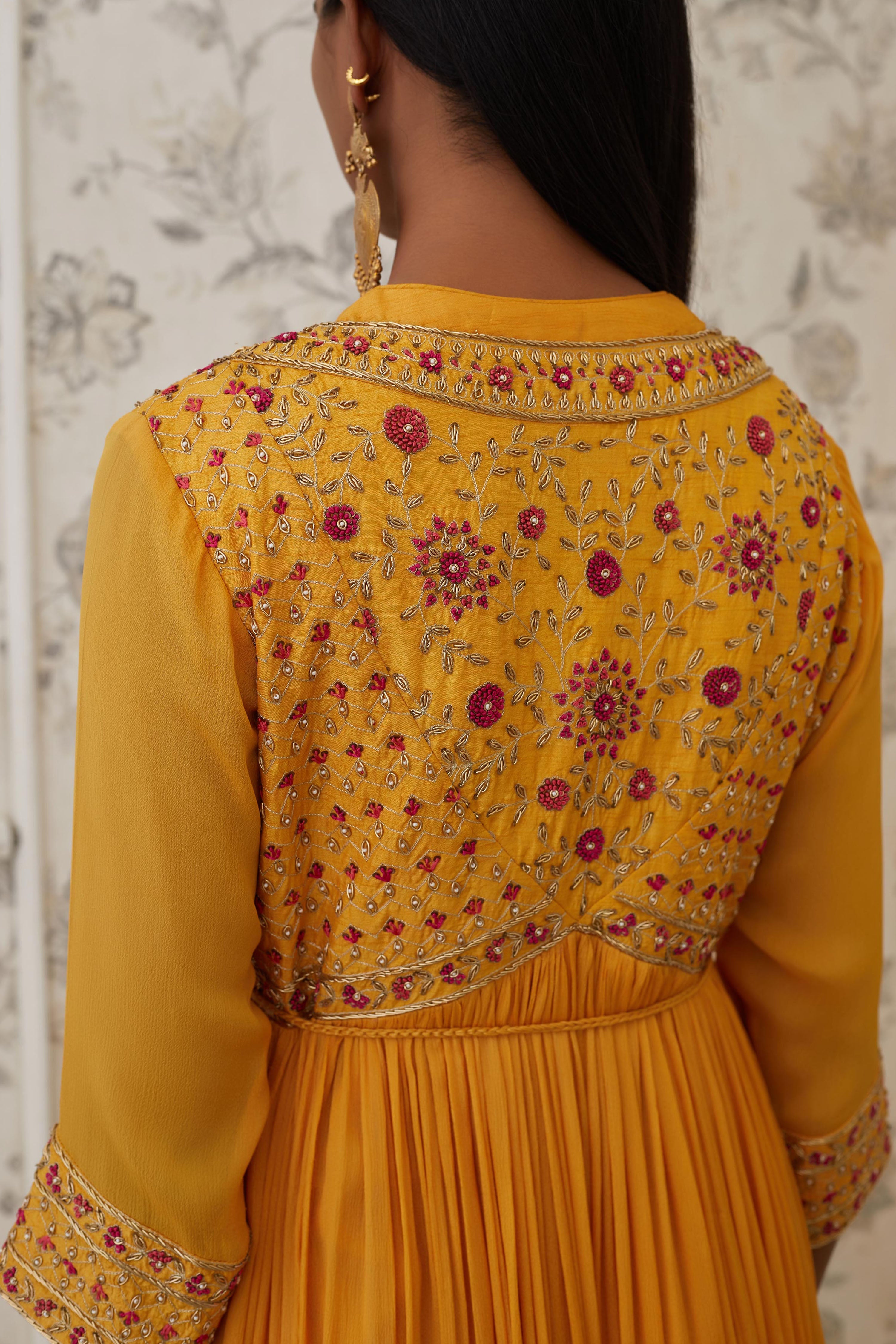 Mango Yellow Angrakha Set
