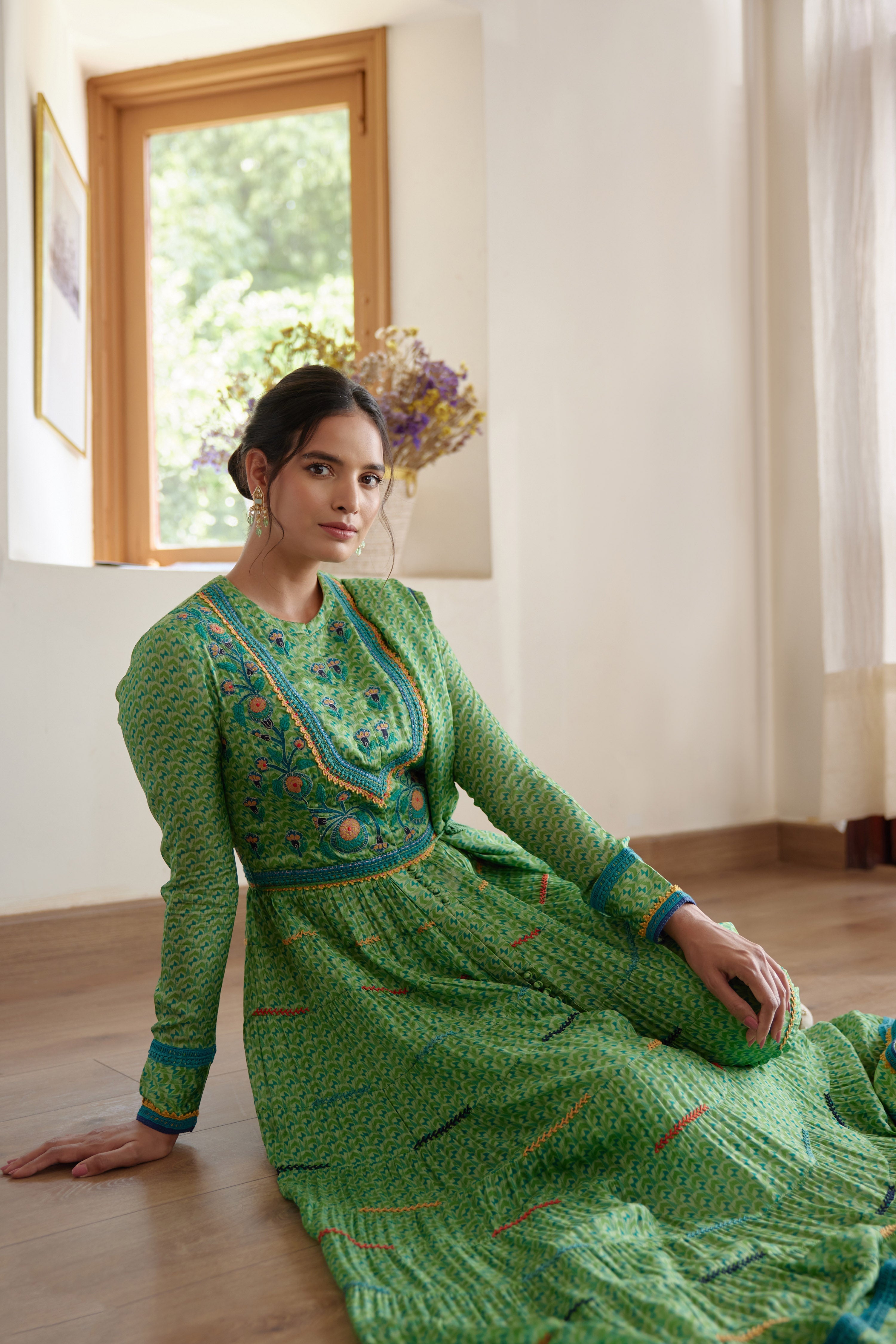 Green Anarkali Set