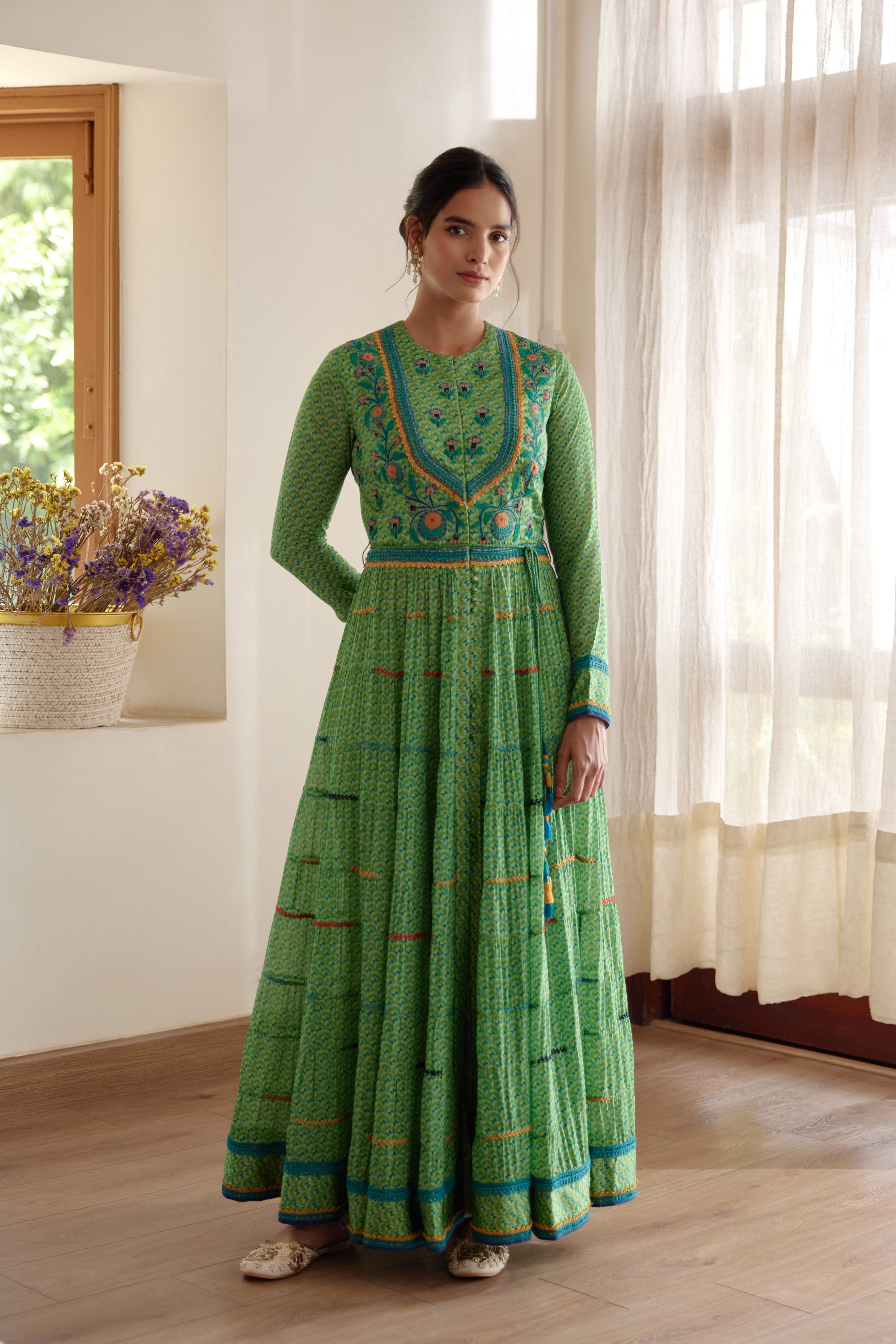 Green Anarkali Set