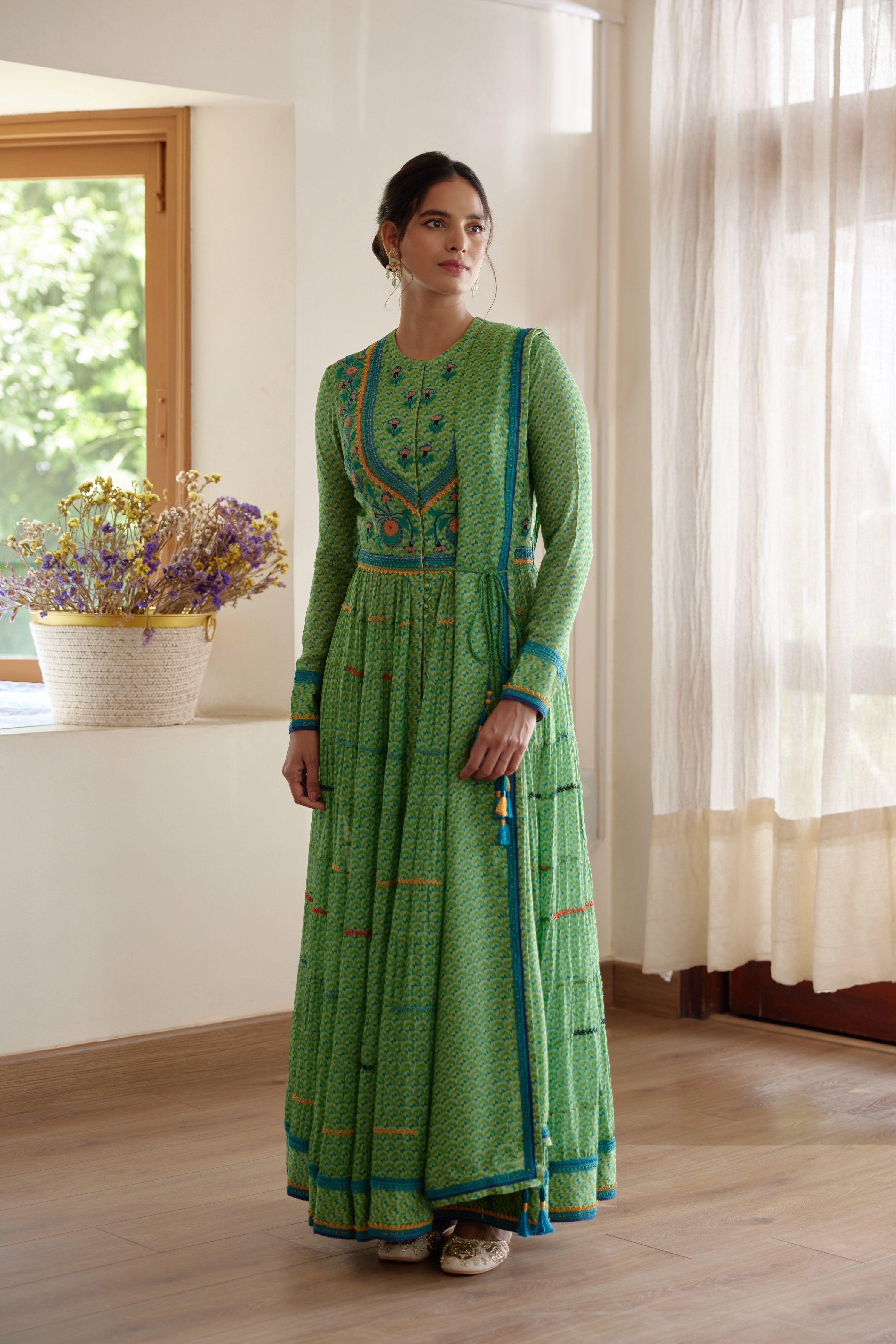 Green Anarkali Set