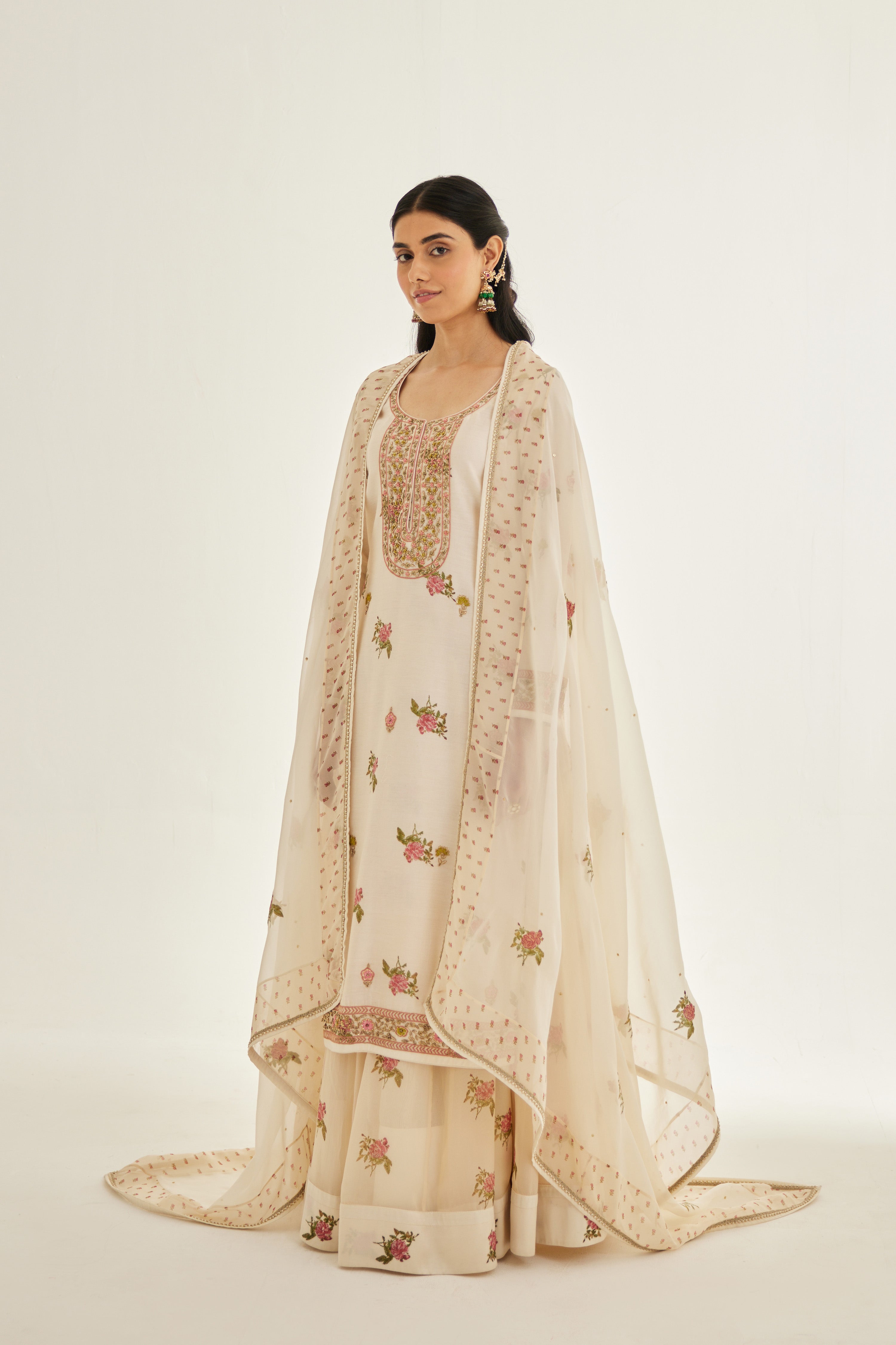 Papyrus White Kurta Skirt Set