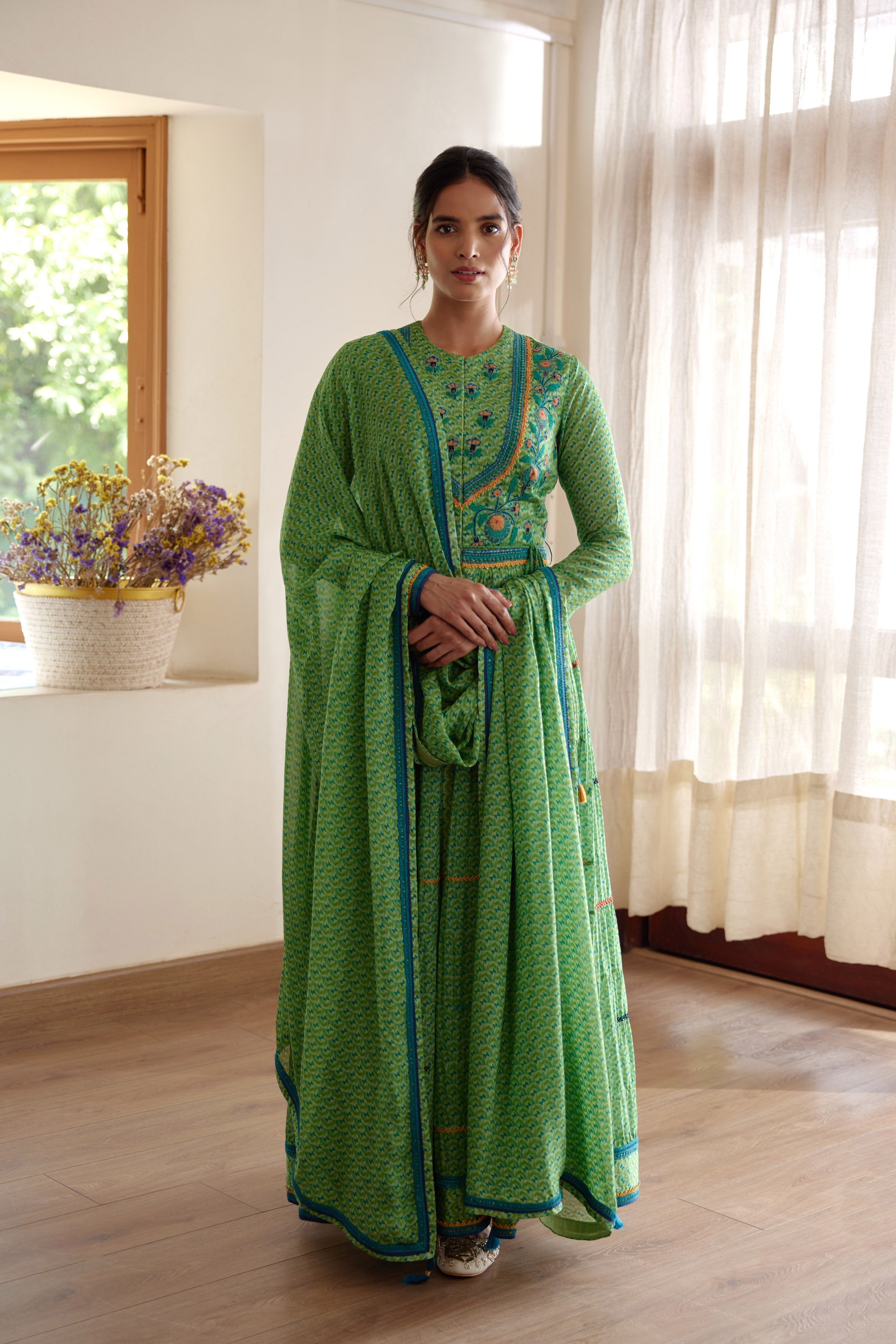 Green Anarkali Set