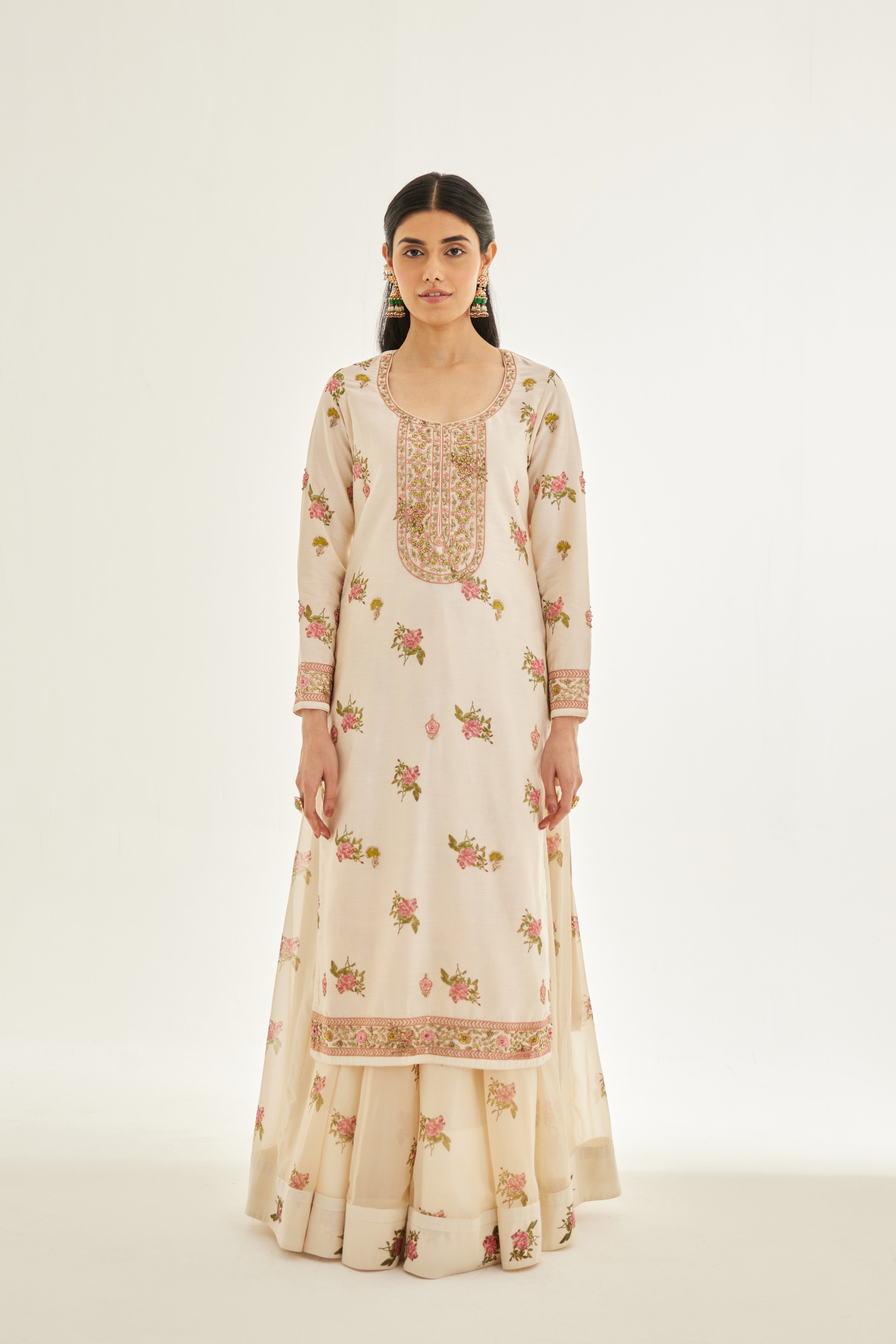 Papyrus White Kurta Skirt Set