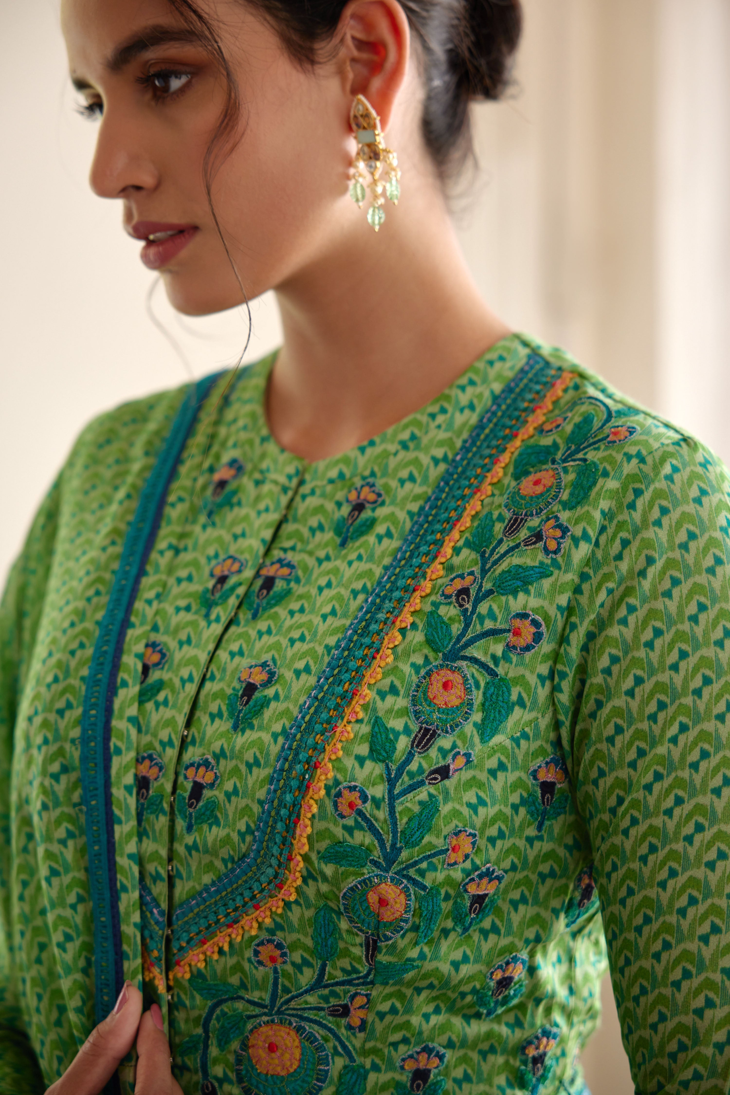 Green Anarkali Set