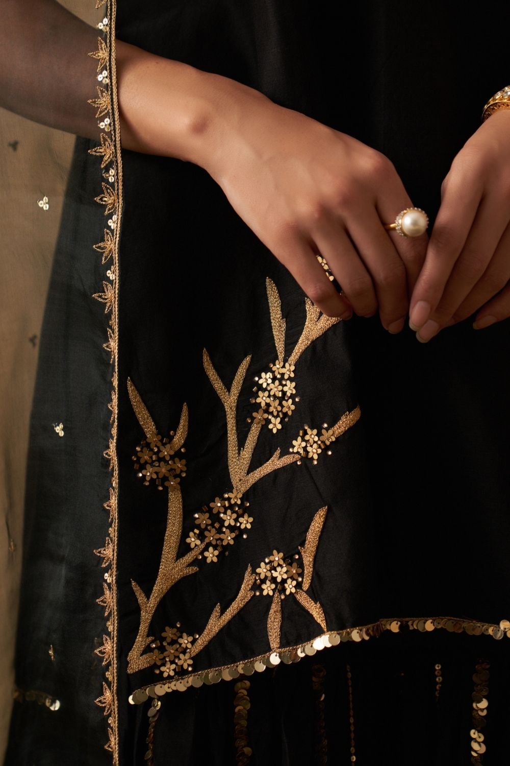 Black Gharara Set