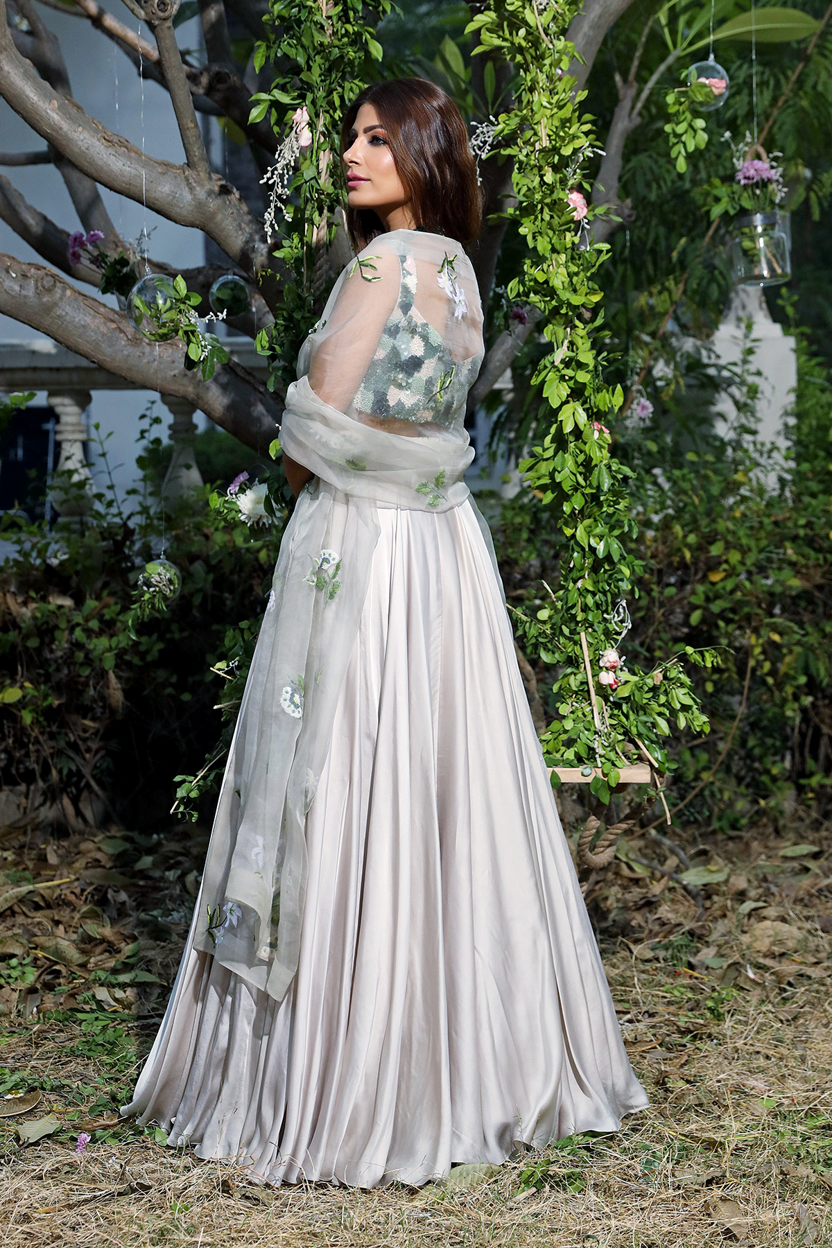 Jade Modal Satin Lehenga Set