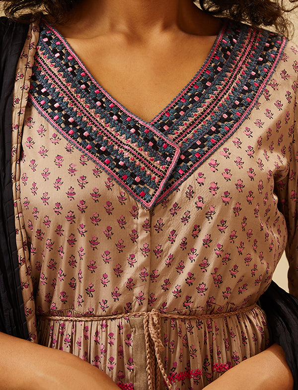 Natural Mauve Anarkali Set