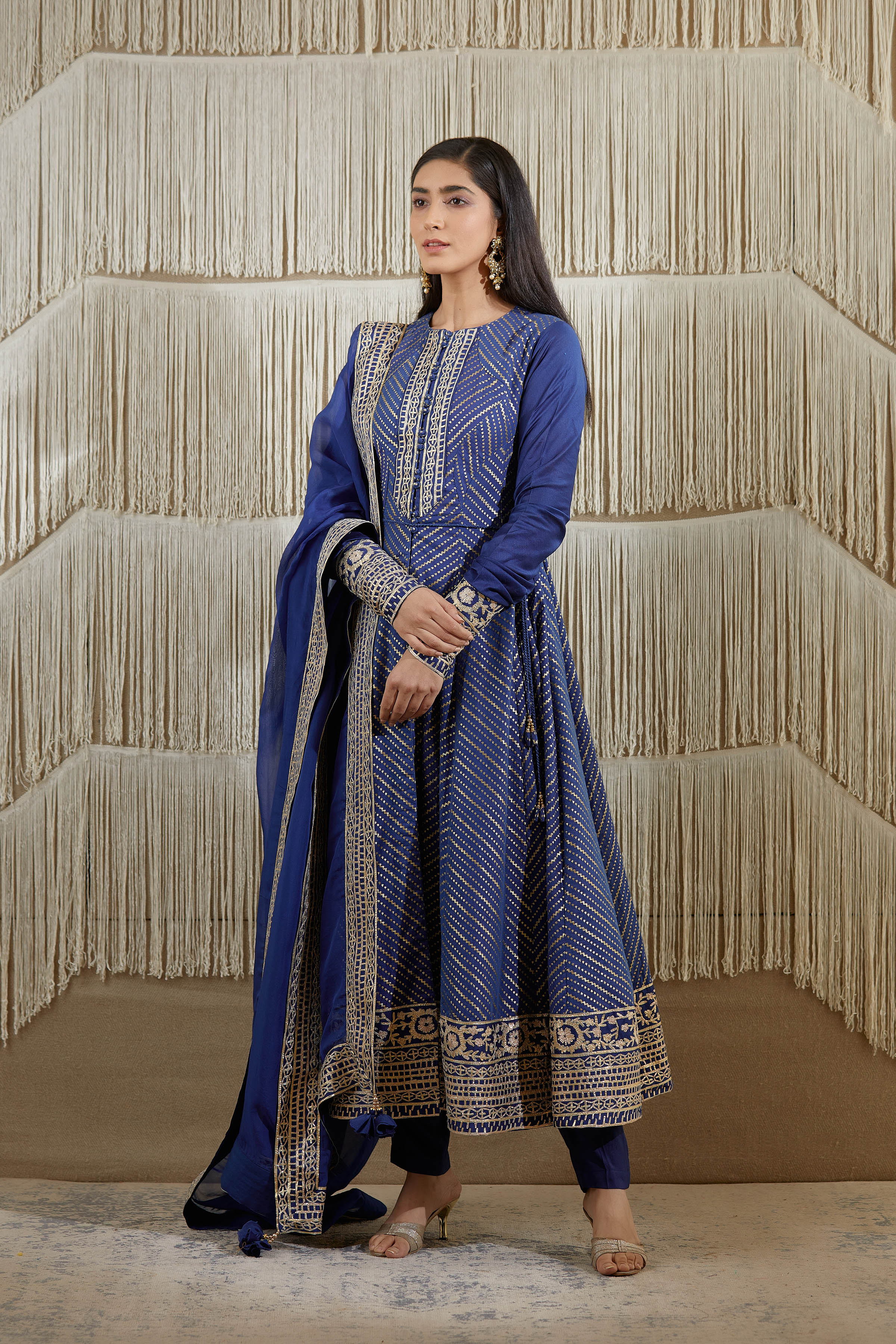 Royal Blue Anarkali set