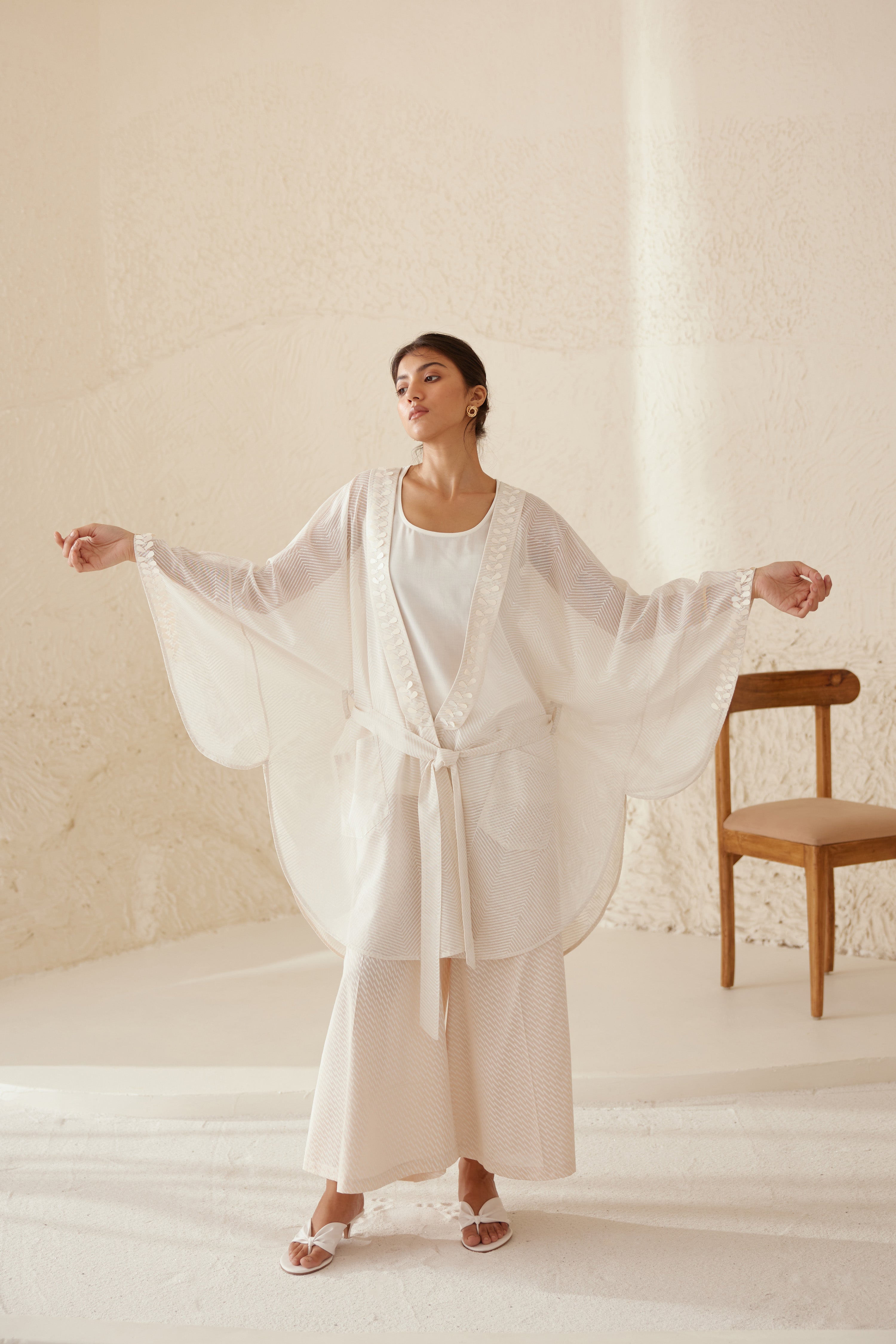 Pristine White Kimono Set