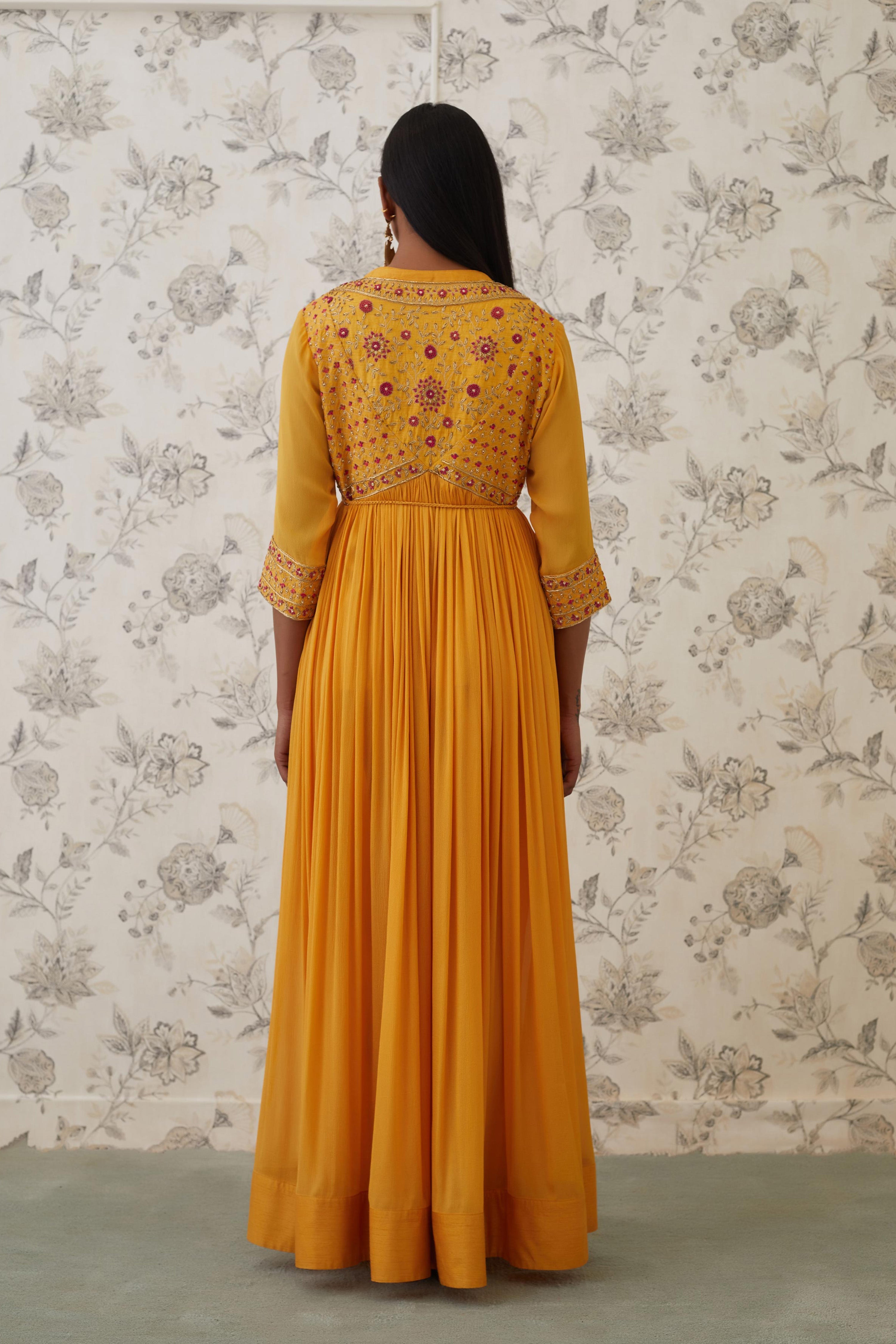 Mango Yellow Angrakha Set