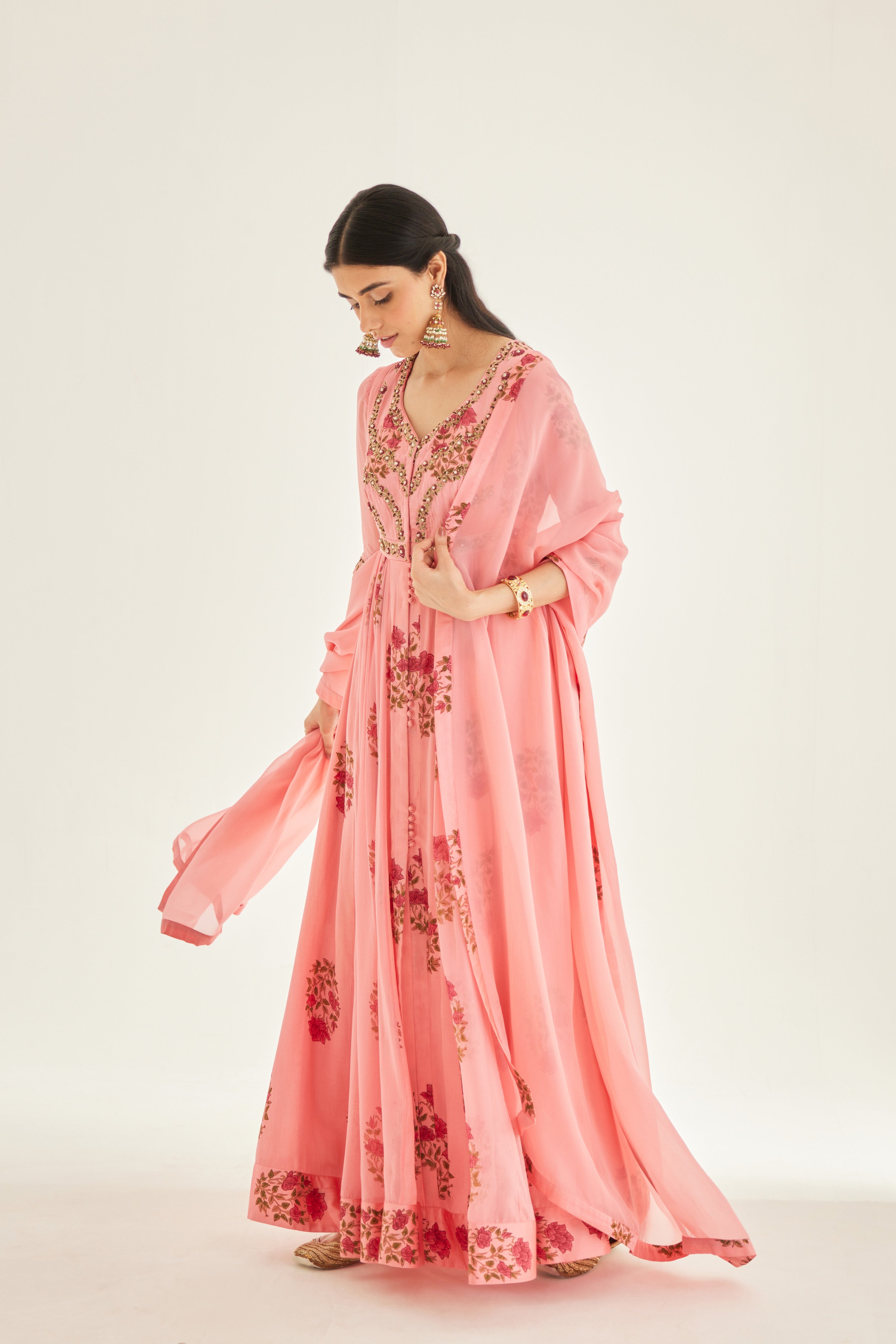 Candy Pink Anarkali Set